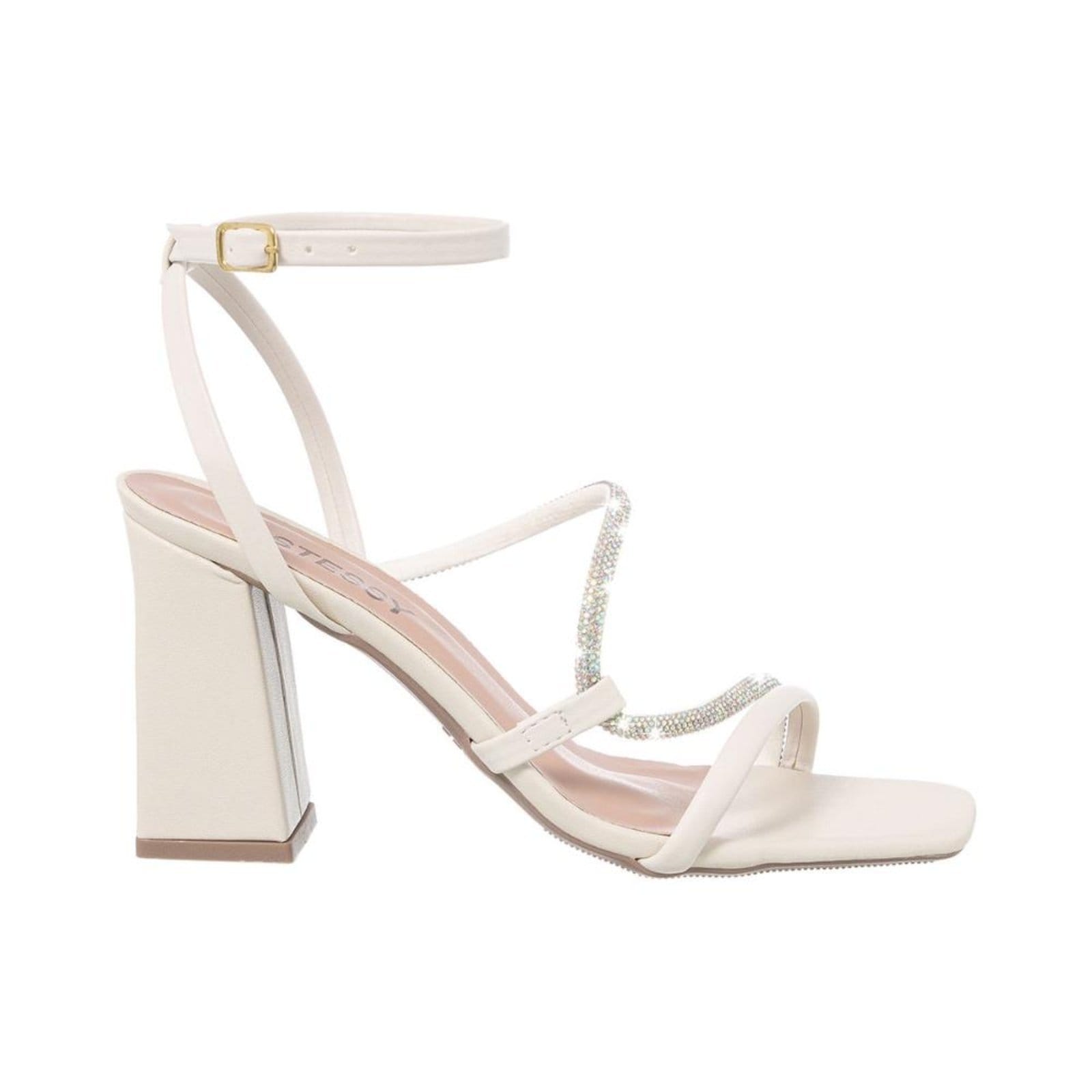 Vista 2 Sandália Feminina Brilho Salto Alto Confortável Original Off White Stessy Shoes off-white white