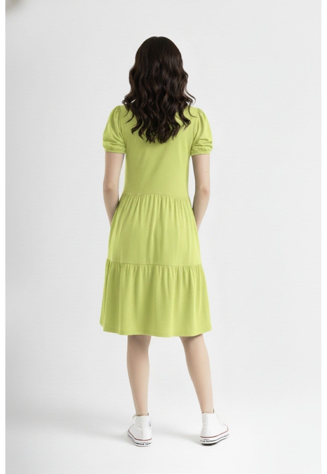 Vista 2 Vestido Básico em Meia Malha Just Basic JUST BASIC verde