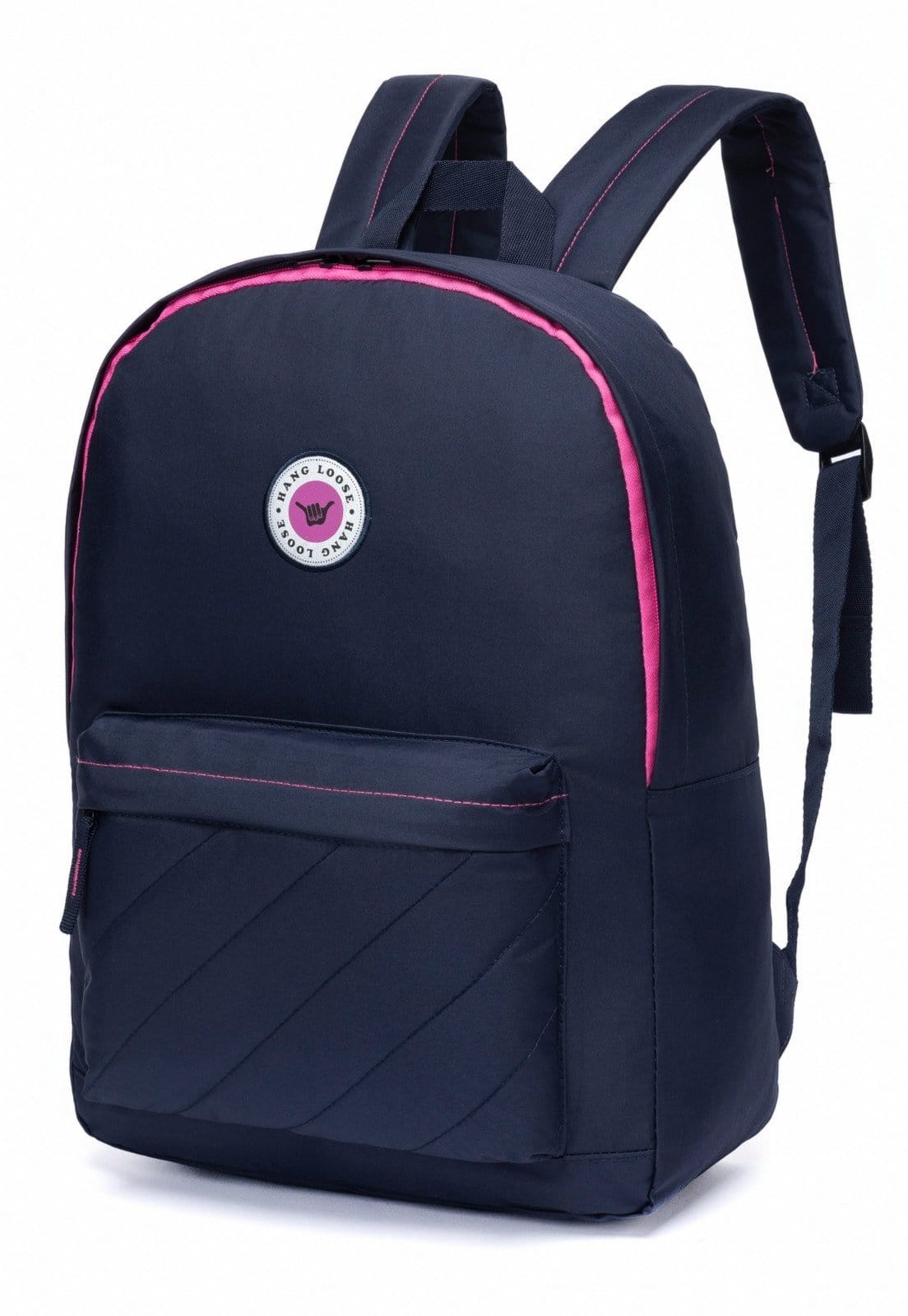 Vista 2 Mochila Feminina Hang Loose Escolar Reforçada Passeio Hang Loose azul marinho