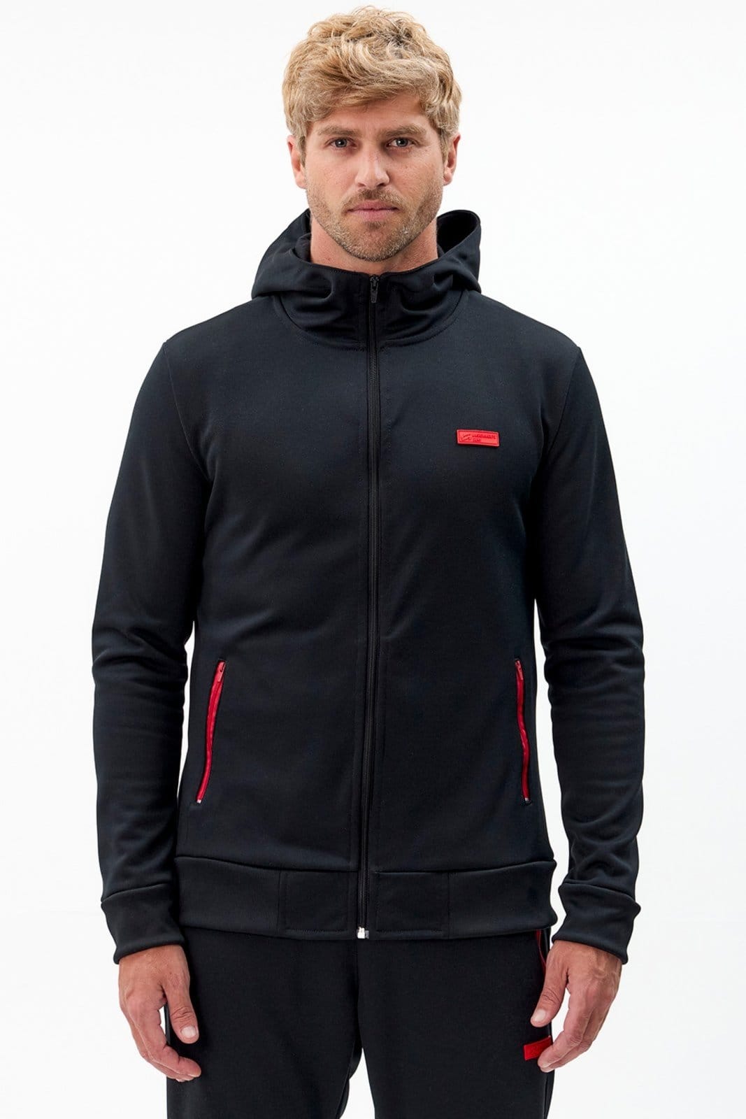 Vista principal Jaqueta Masculina de Helanca Vida Marinha preto