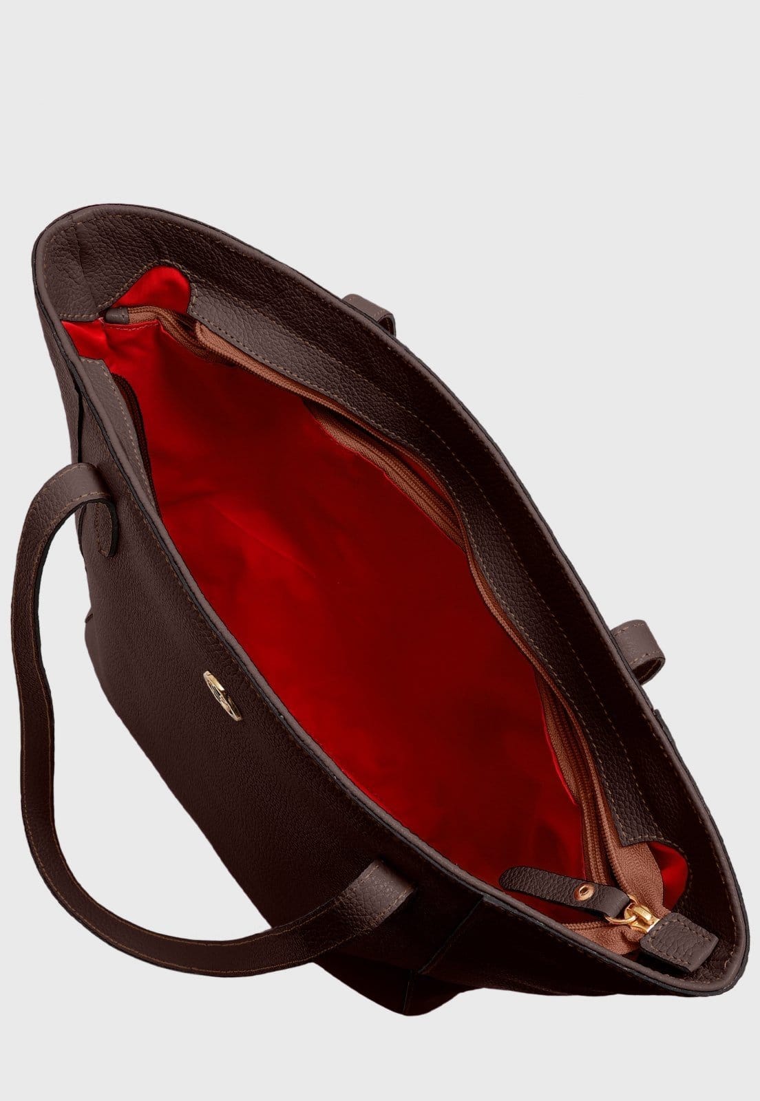 Vista 2 Bolsa Shoulder Couro Mariart Manacá Chocolate Mariart marrom