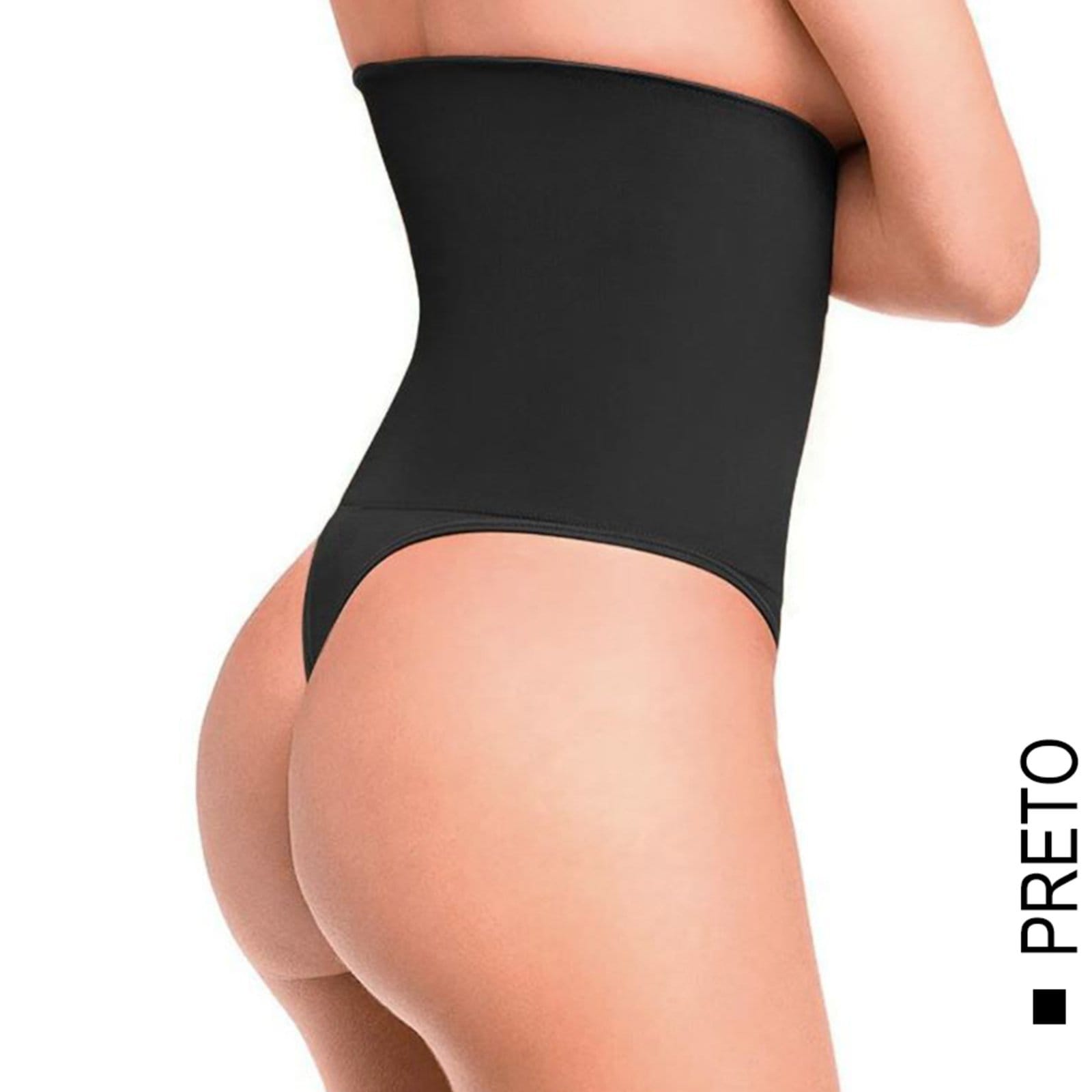 Vista 2 Calcinha Loba Redutora Fio Dental Slim Sem Costura 41055 Lupo preto