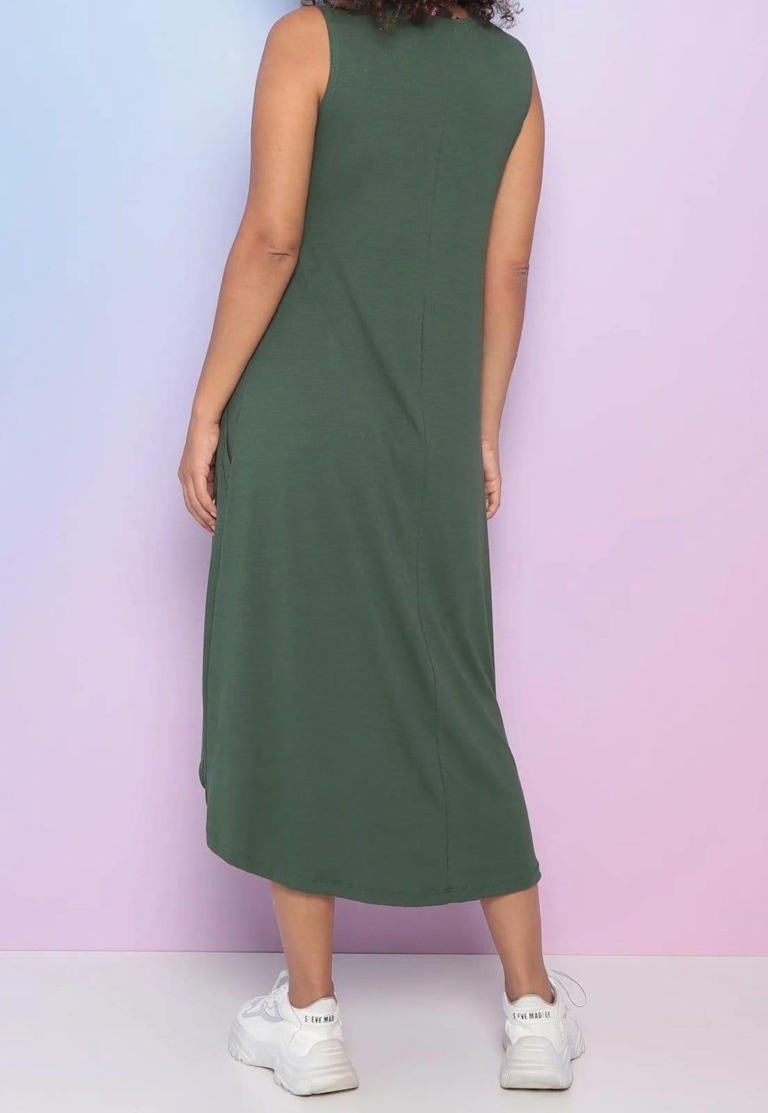 Vista 2 Vestido Viscolycra Maria Paes Mullet Maria Paes verde militar