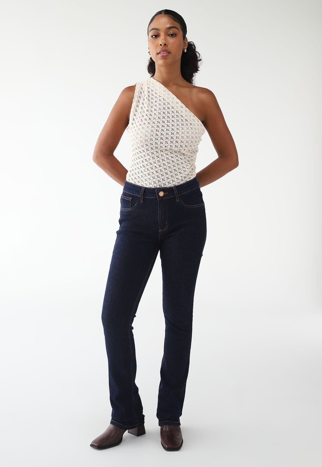 Vista 2 Calça Jeans Lança Perfume Bootcut Hera Lança Perfume azul