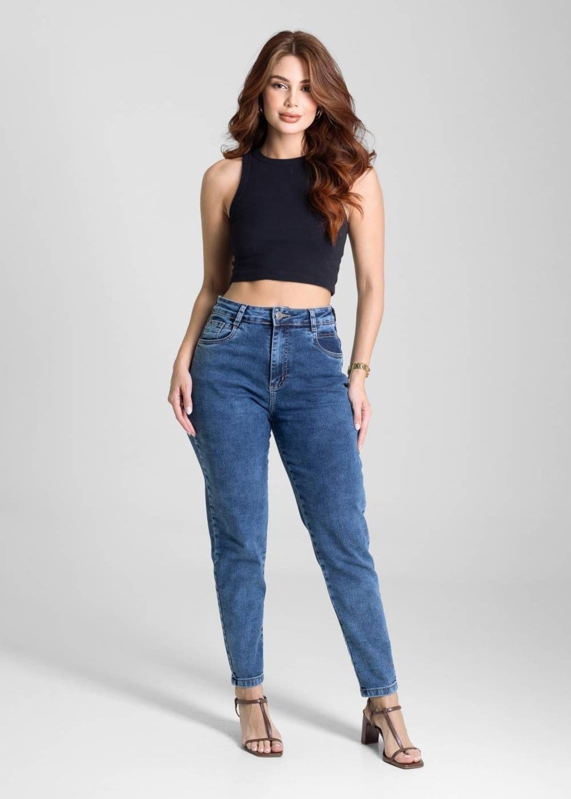 Vista 2 Calça Jeans Sawary Mom - 281667 Sawary azul