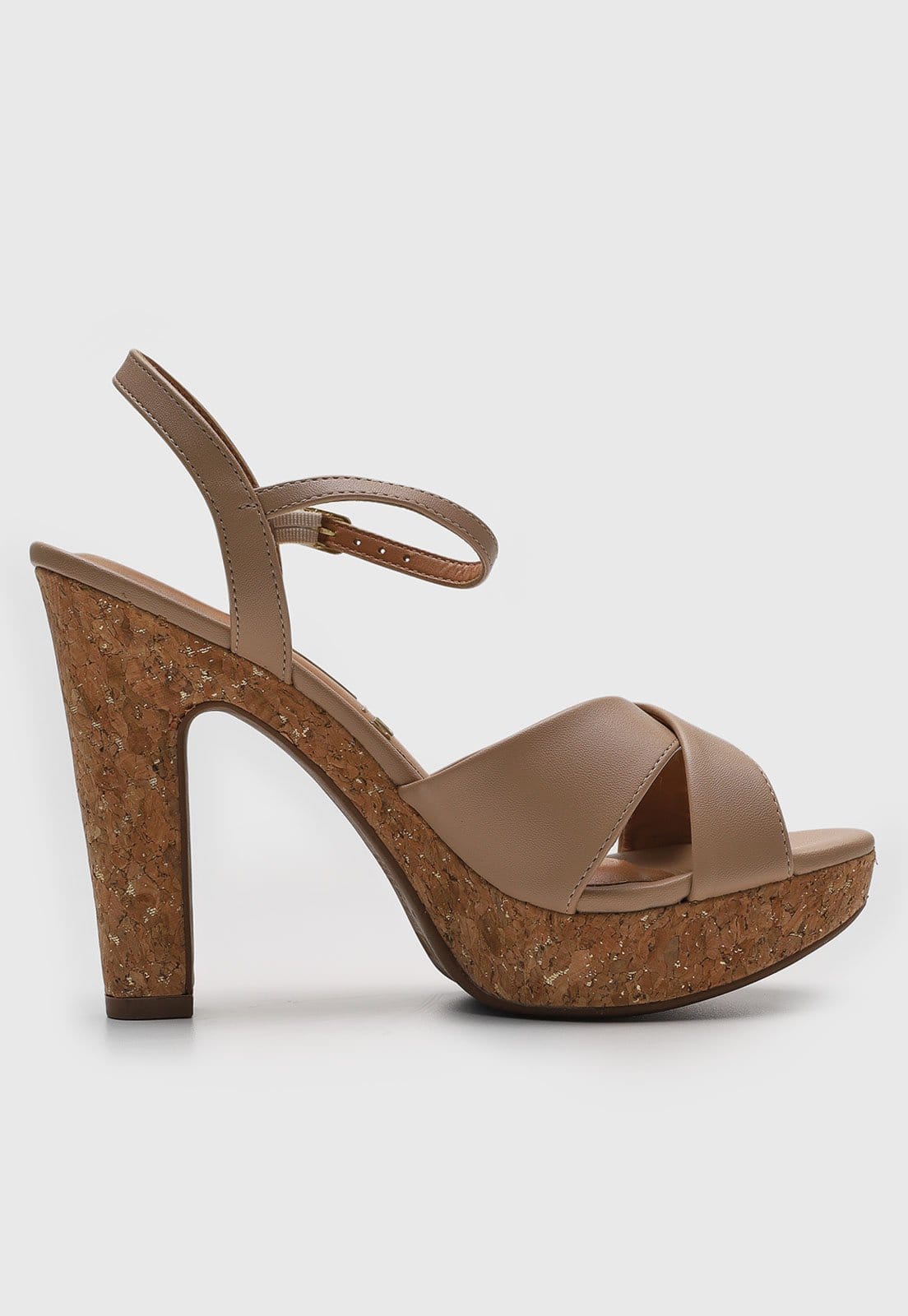Vista 2 Sandália Vizzano Salto Bloco Cortiça VIZZANO nude