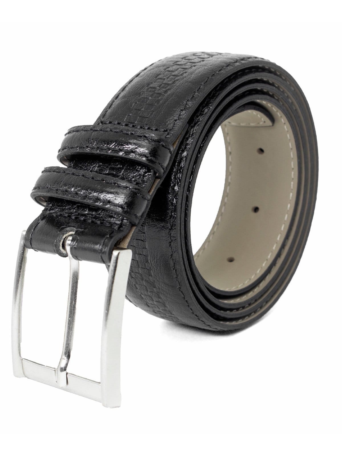 Cinto Masculino Fasolo Social Couro Legítimo Confortável Fivela Prata