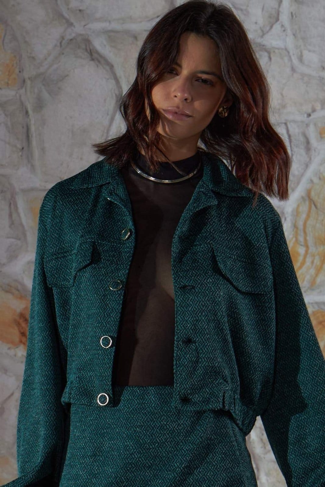 Jaqueta Vanibele Malha Escuro