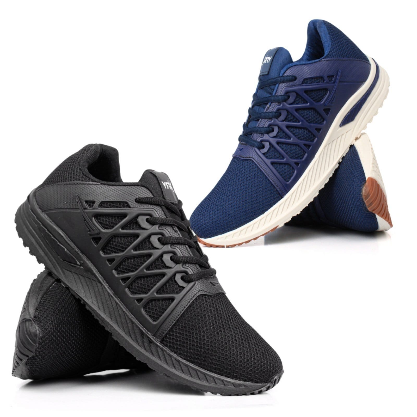 Vista principal Kit Tênis De Corrida Masculino Sapatofran Academia Running Confortável e Preto Sapatofran azul