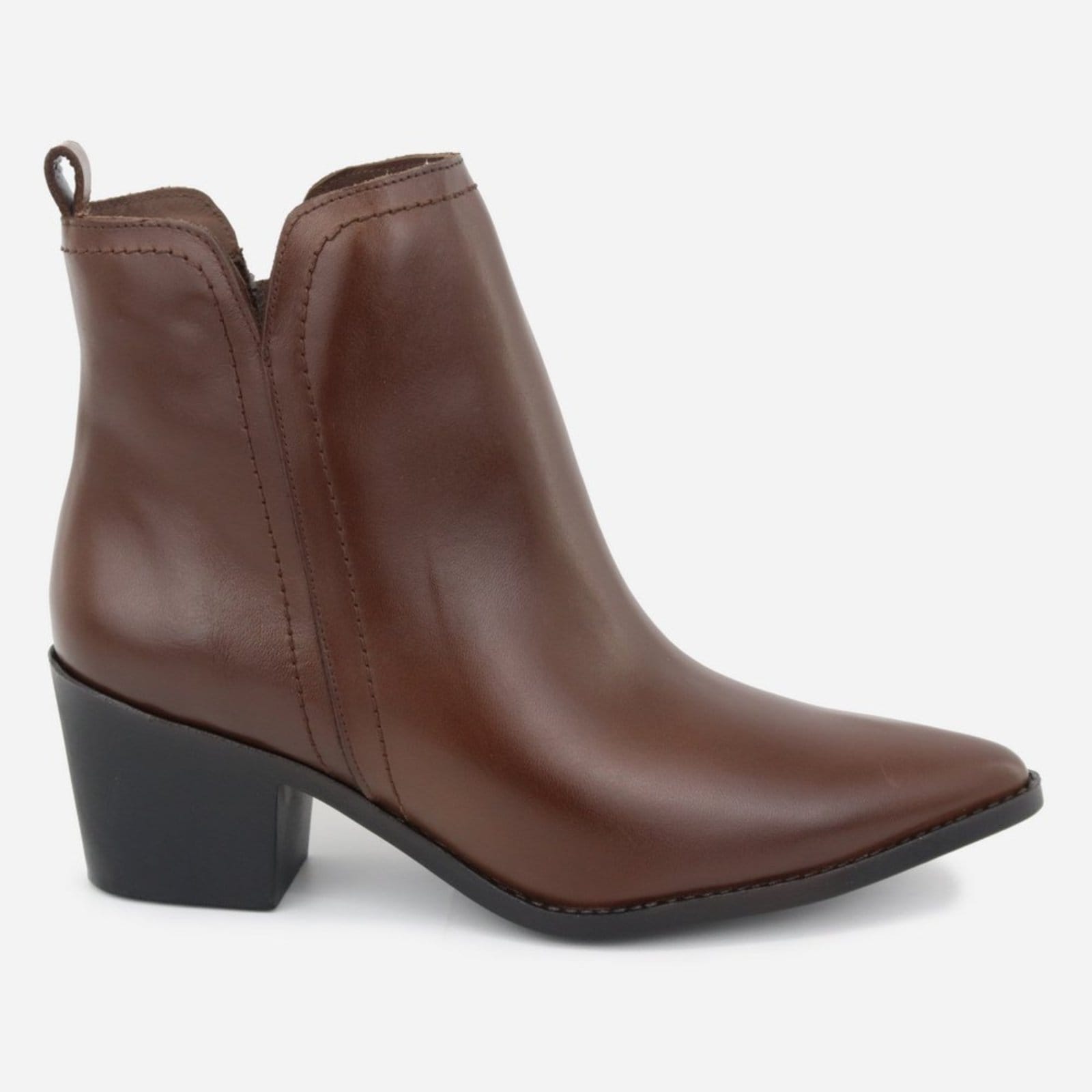 Vista 2 Bota Feminina Texana Western Maria Paula Country Feminina Em Couro Cano Curto Nutella MARIA PAULA café