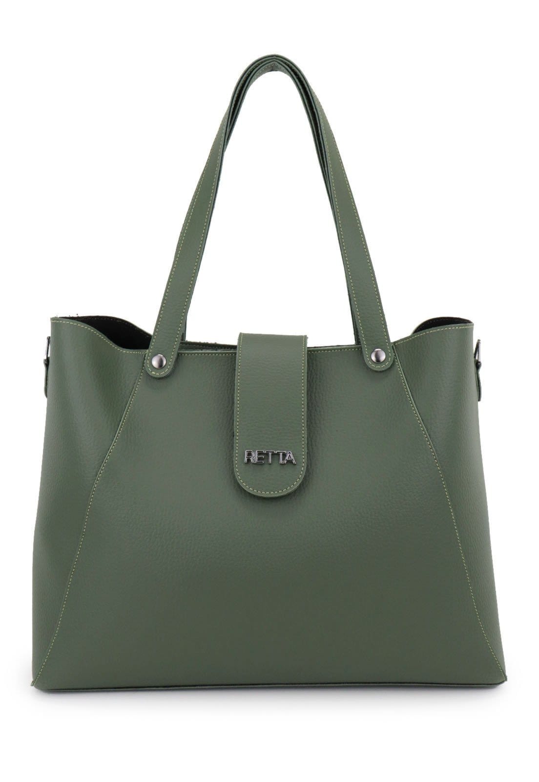 Vista 2 Bolsa Feminina Sacola Transversal Retta Oficial Verde Retta Oficial verde militar