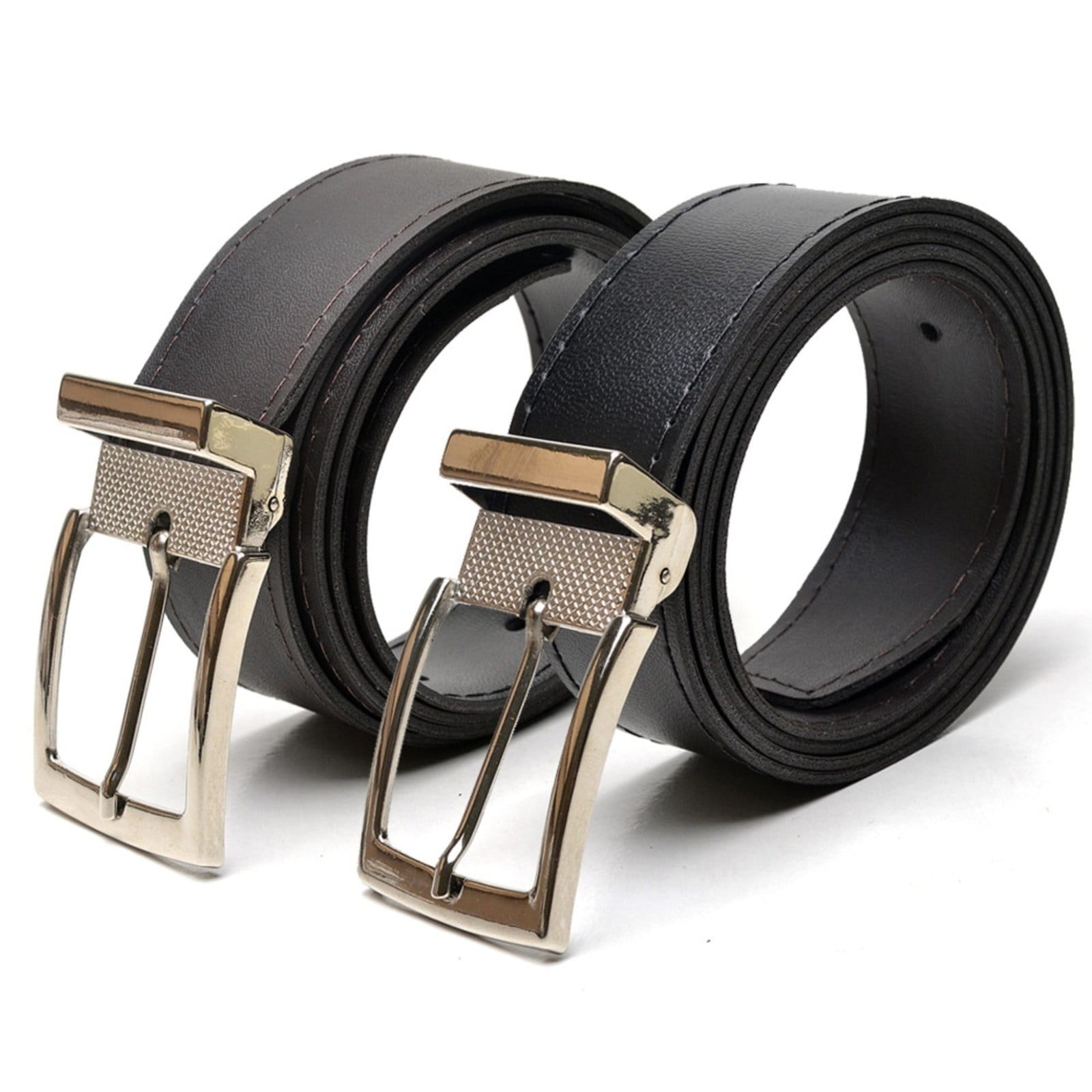 Kit 2 Cinto Social Masculino Dupla Face Café