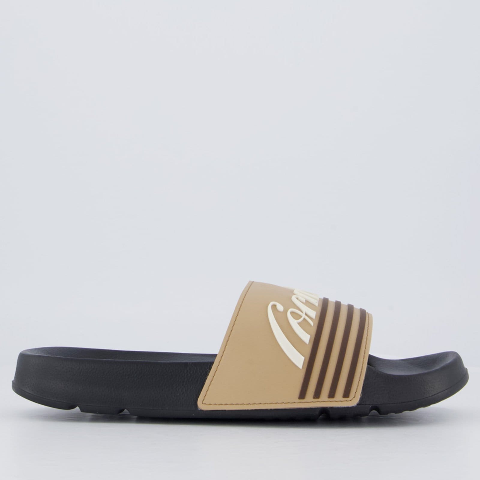 Vista 2 Chinelo Coca Cola Slide Motion e Bege Coca-Cola preto