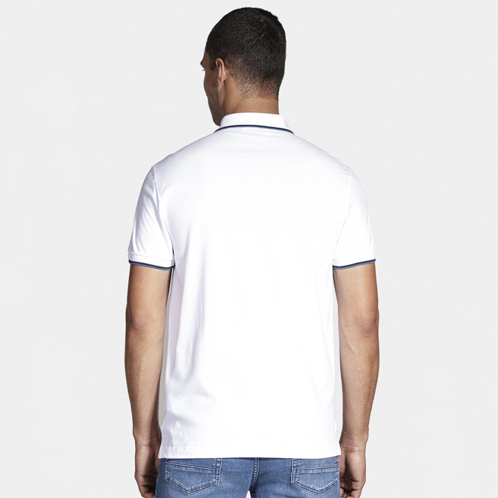 Vista 2 Camisa Polo Aramis Basic 4 Frisos In25 Masculino Aramis branco