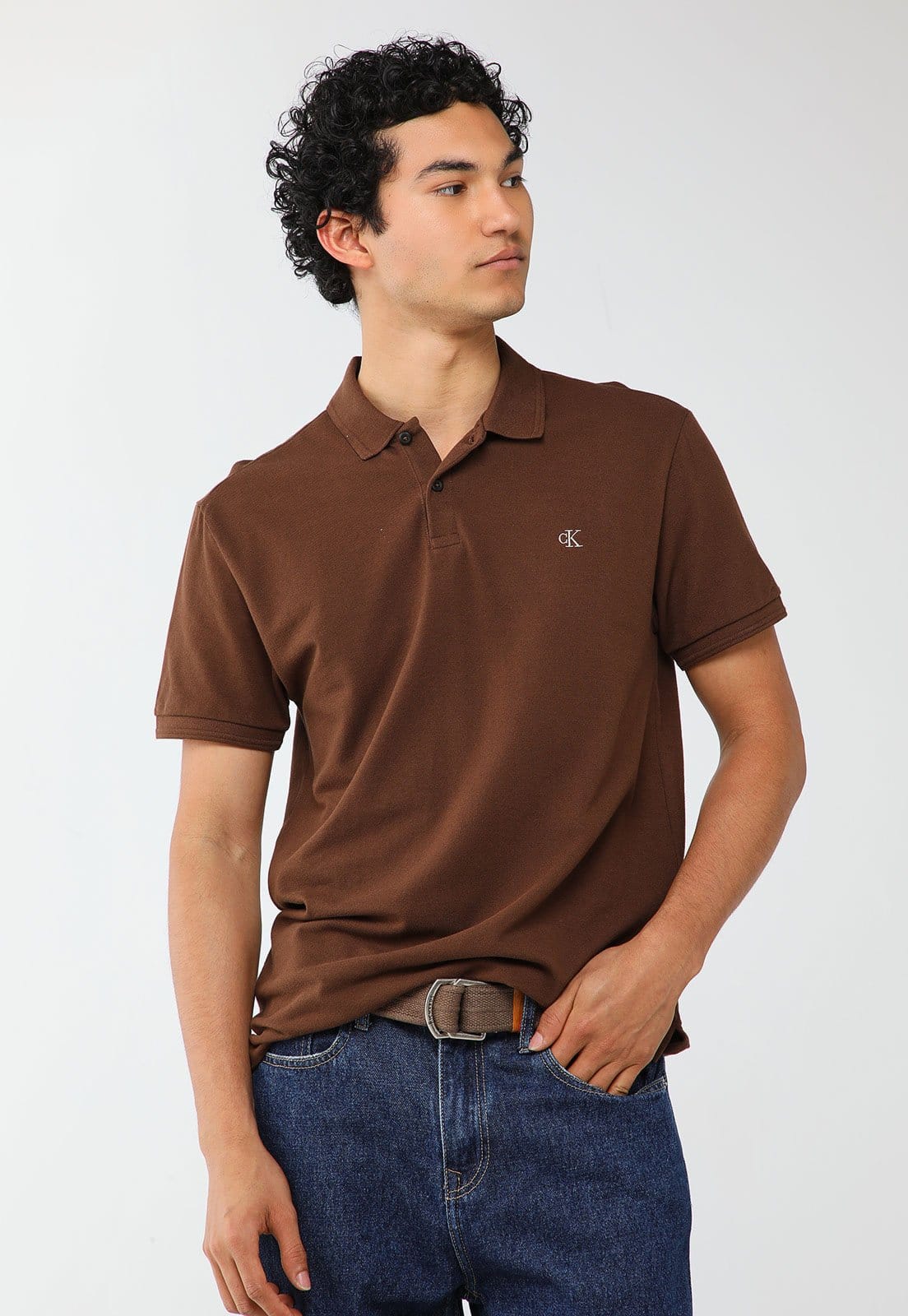 Polo Masculina Calvin Klein Jeans Logo Bordado
