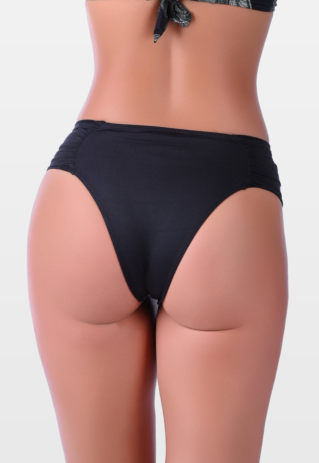 Vista 2 Calcinha de Biquíni Summer Soul Cintura Baixa Lateral Dupla Franzida Preta Summer Soul preto