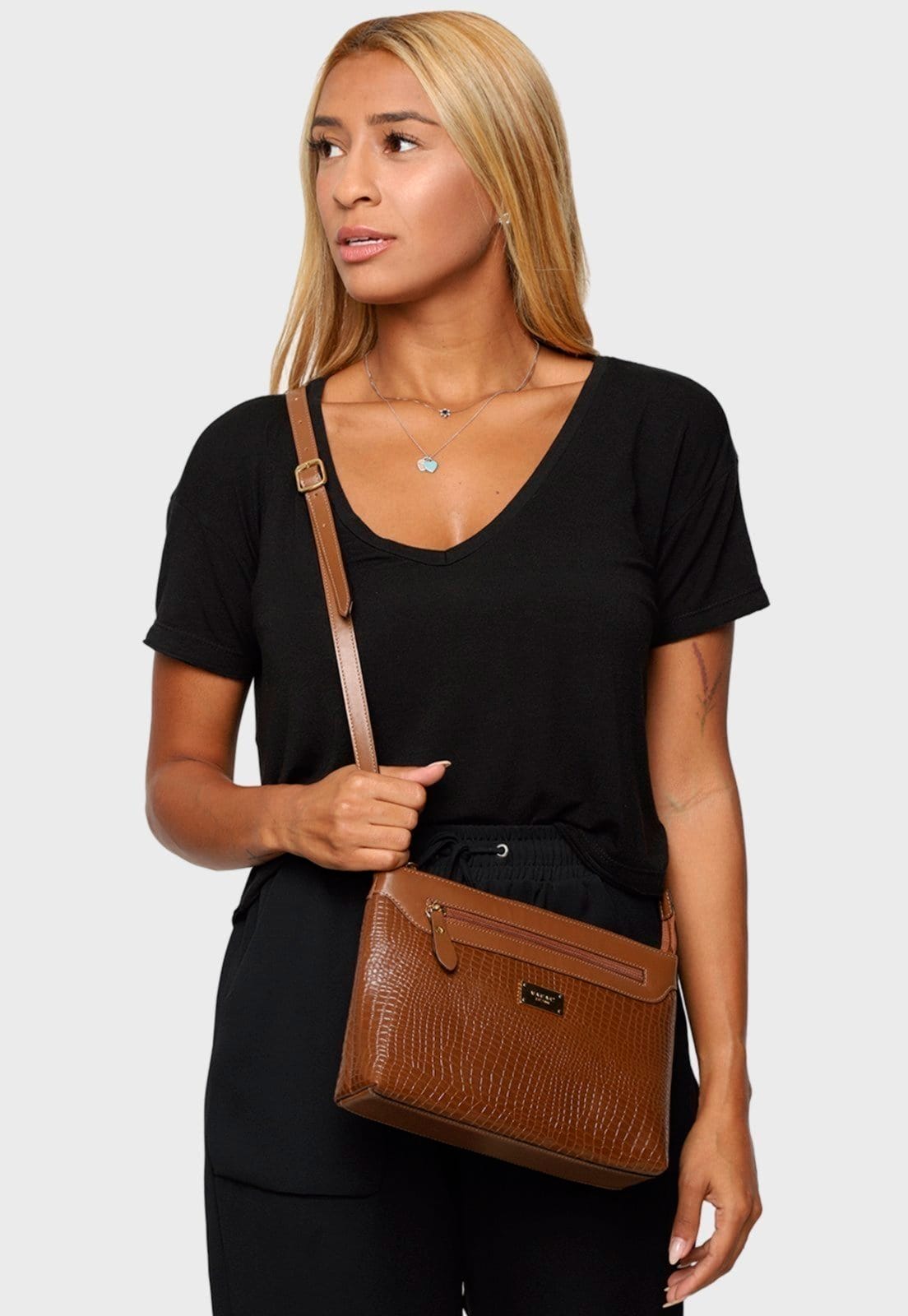 Bolsa Transversal Couro Mariart 2193MRT Havana