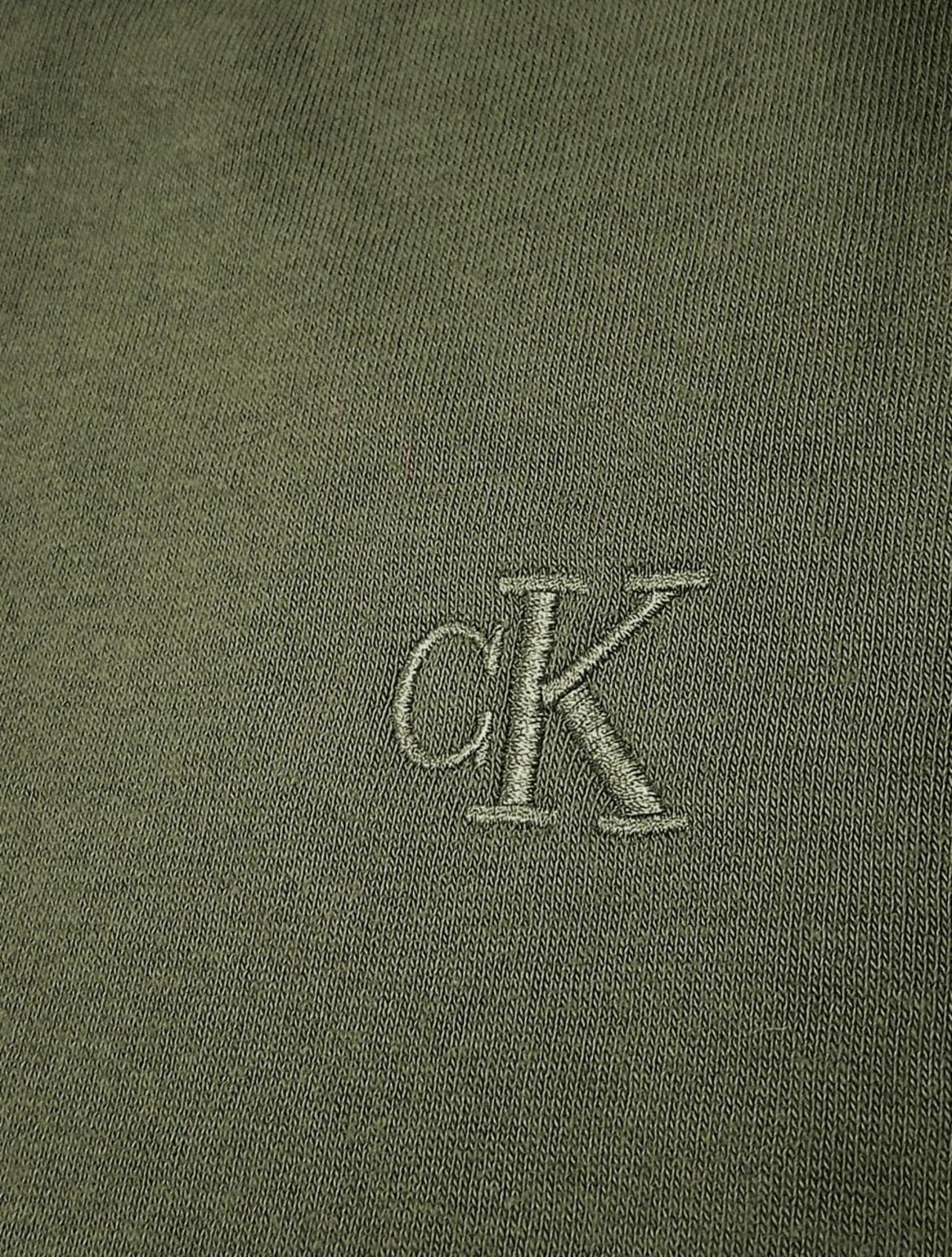 Vista 2 Moletom Calvin Klein Jeans Masculino Hoodie CK Bordado Militar Calvin Klein verde