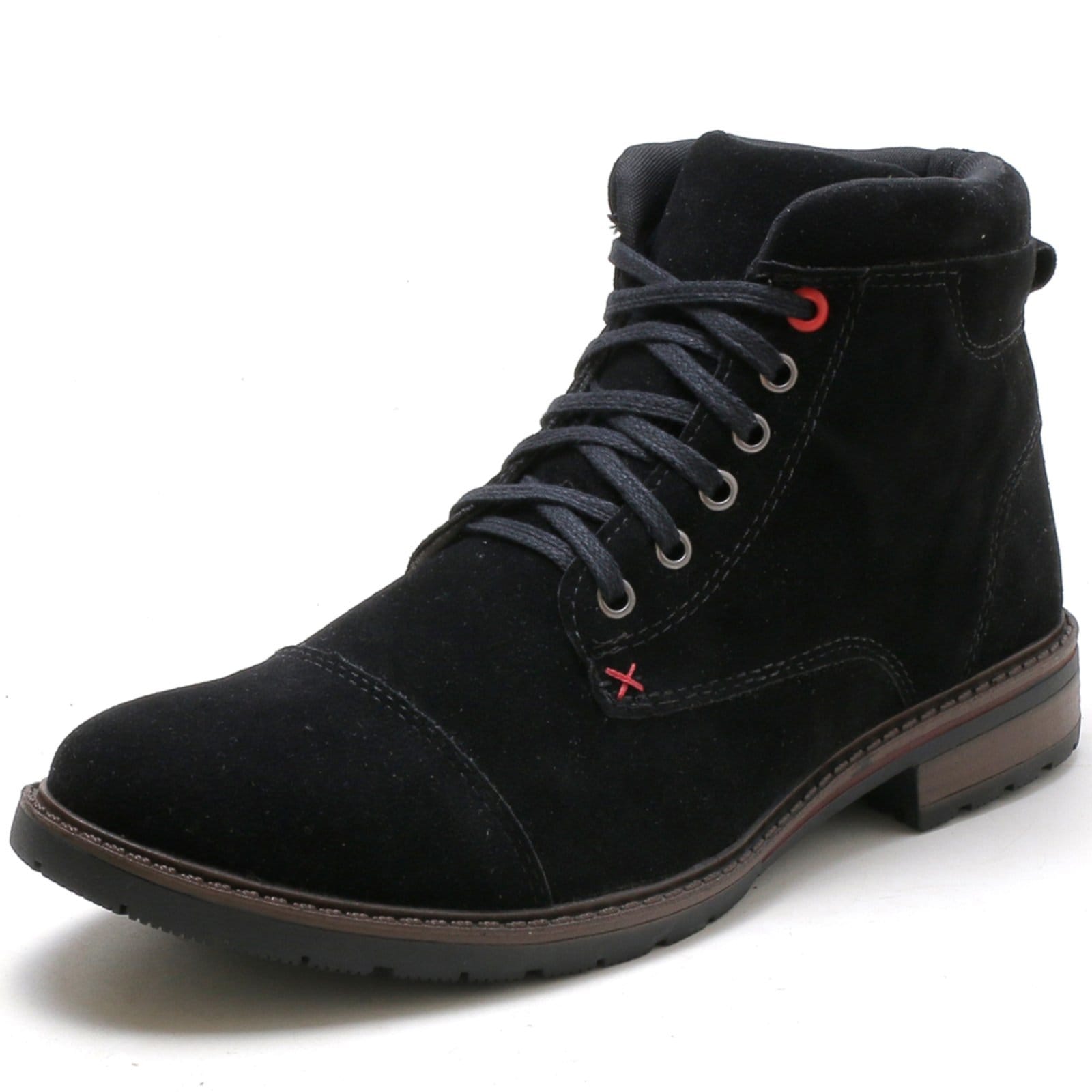 Vista 2 Bota Masculina Com Carteira Bredeni Confortavel Coturno Estilo Casual Preta BREDENI preto