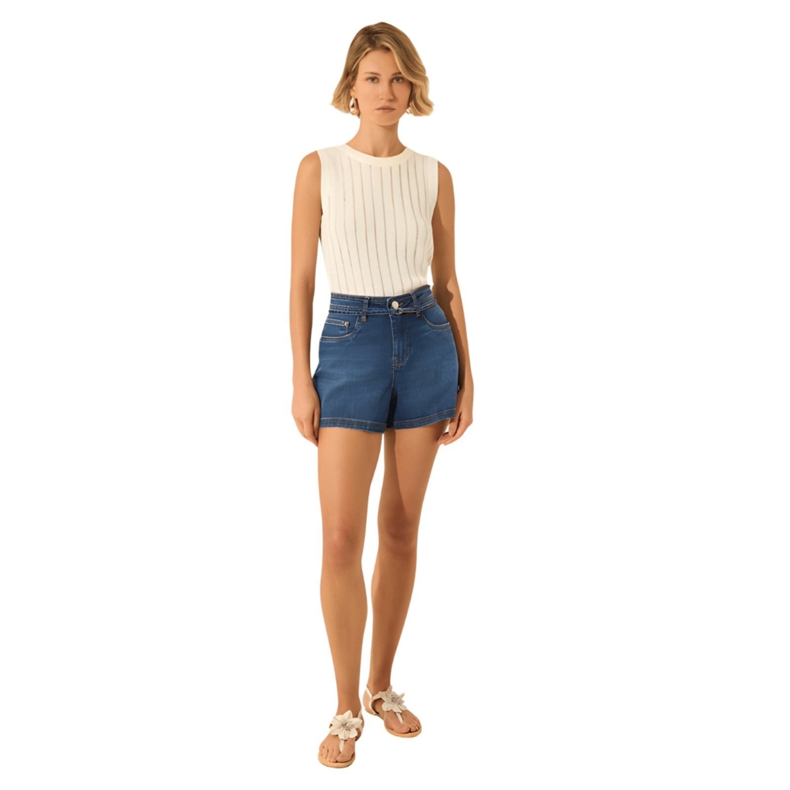 Vista principal Shorts Boyfriend Cinto Médio Lez a Lez jeans