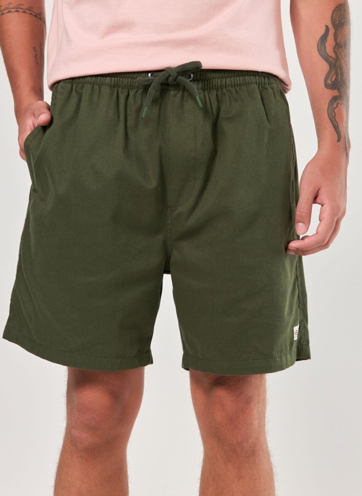 Vista 2 Bermuda Sarja Elástico Cós Youcom verde militar