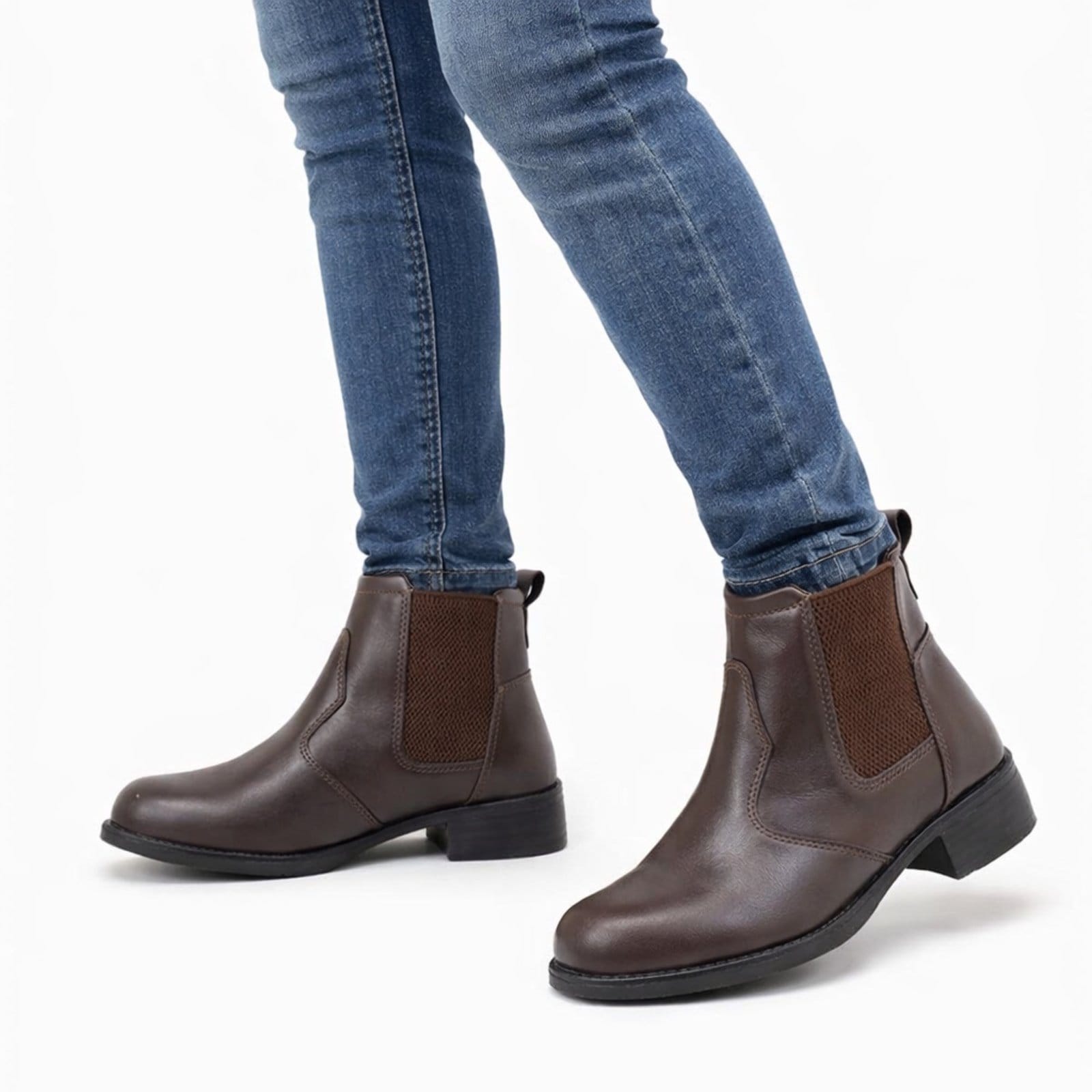 Bota Feminina Cano Curto Casual Moderna Confortavel Dia Dia Café