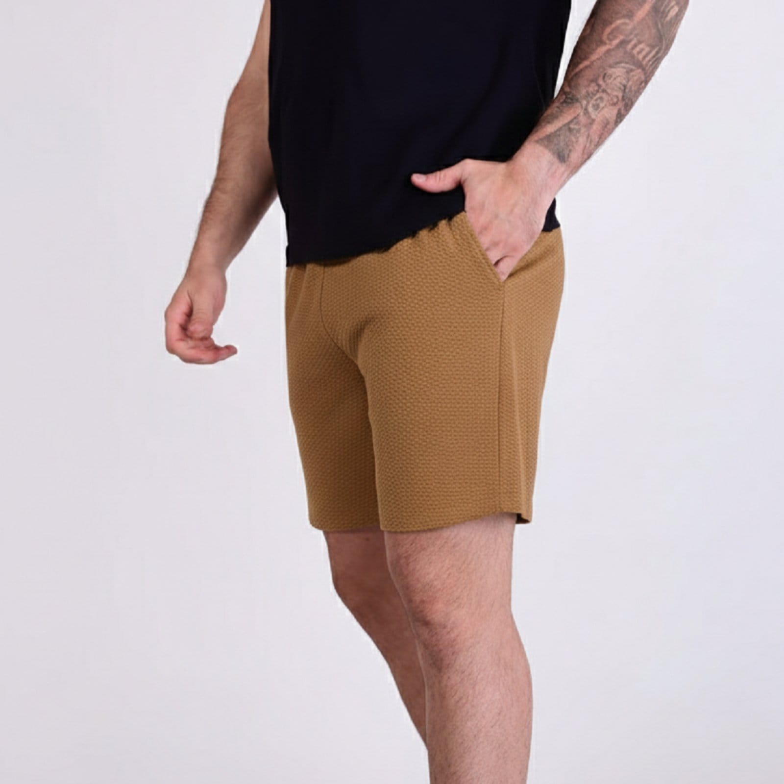 Vista 2 Shorts Versatiold Texture Cotton Whisky VERSATIOLD marrom