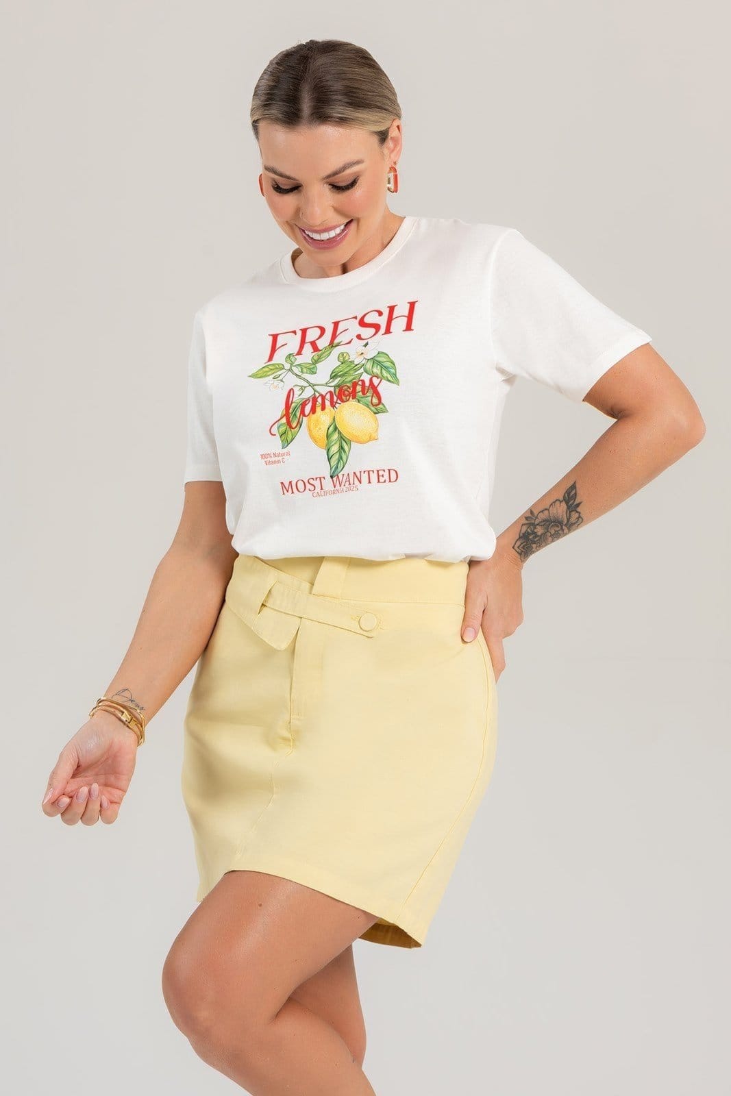 Blusa Feminina Cianitas Off Estampa Lemons