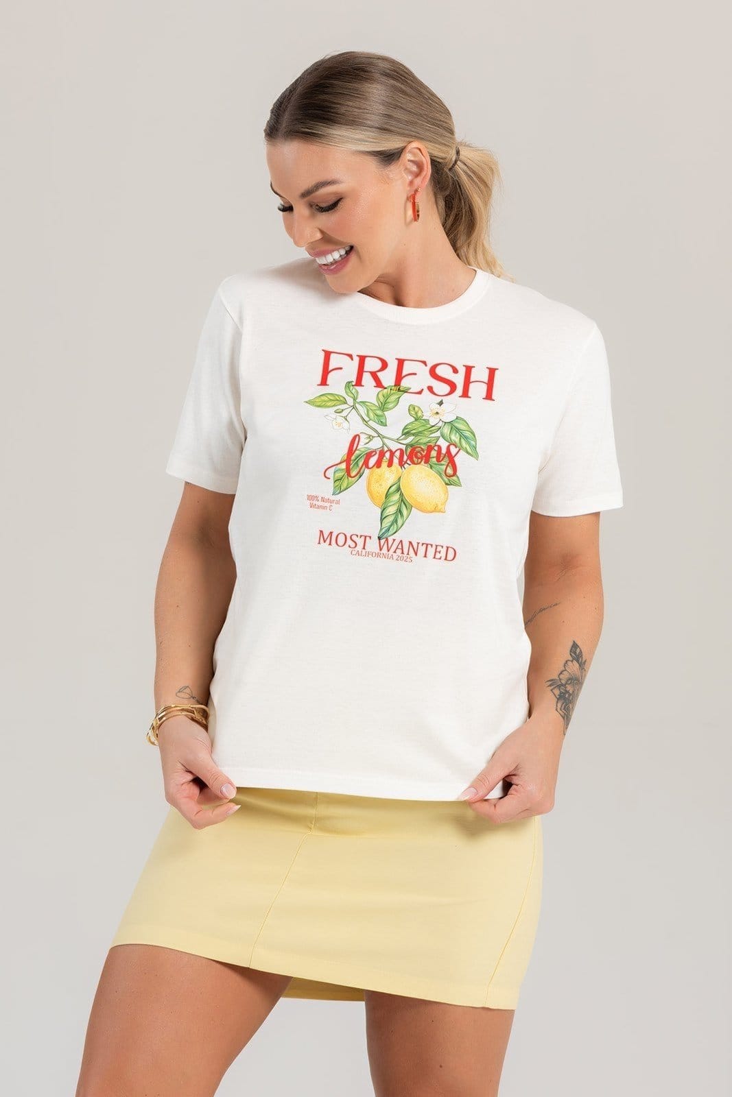 Blusa Feminina Cianitas Off Estampa Lemons - 2