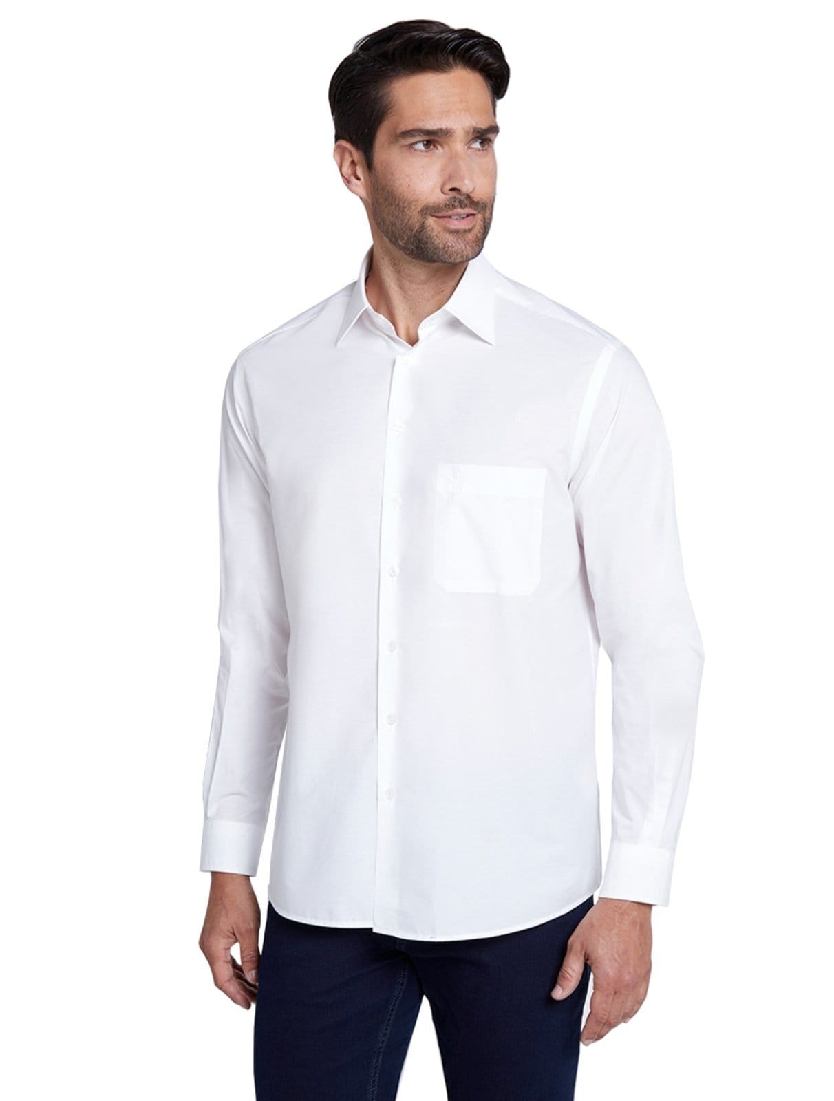 Vista principal Camisa Dudalina Masculina Comfort Tricoline Lisa Branca Dudalina branco