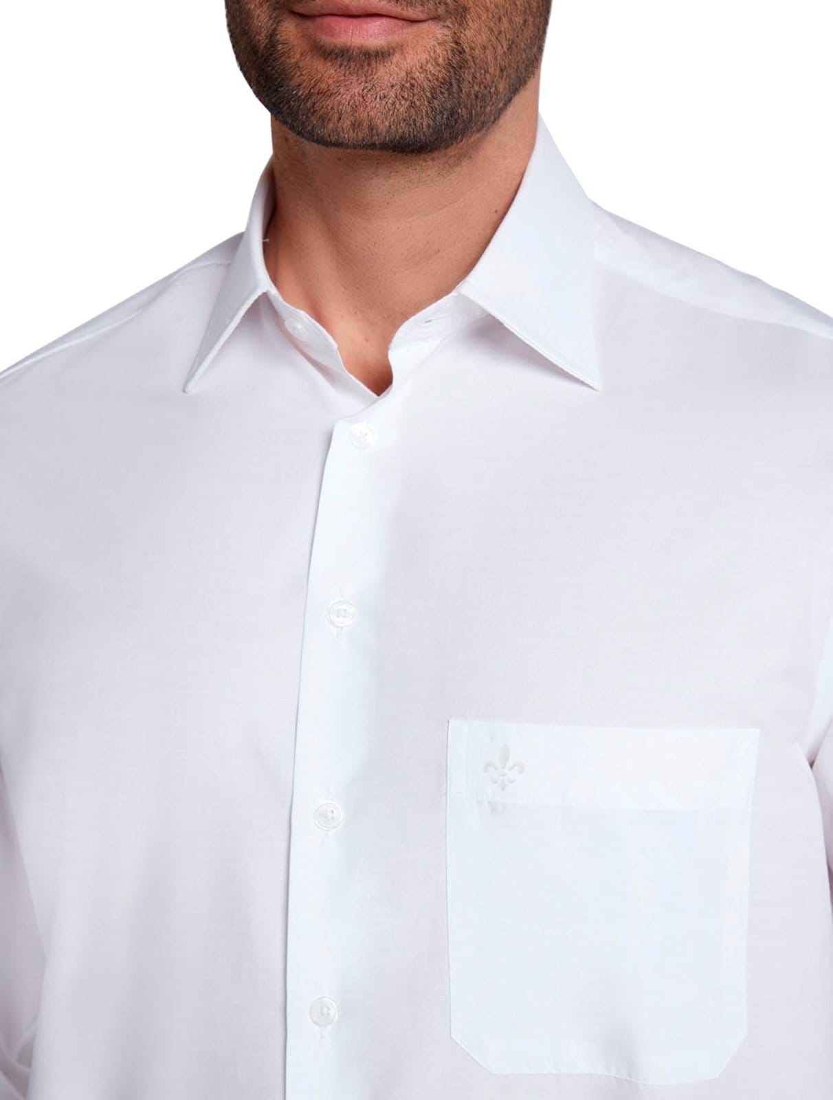 Vista 2 Camisa Dudalina Masculina Comfort Tricoline Lisa Branca Dudalina branco