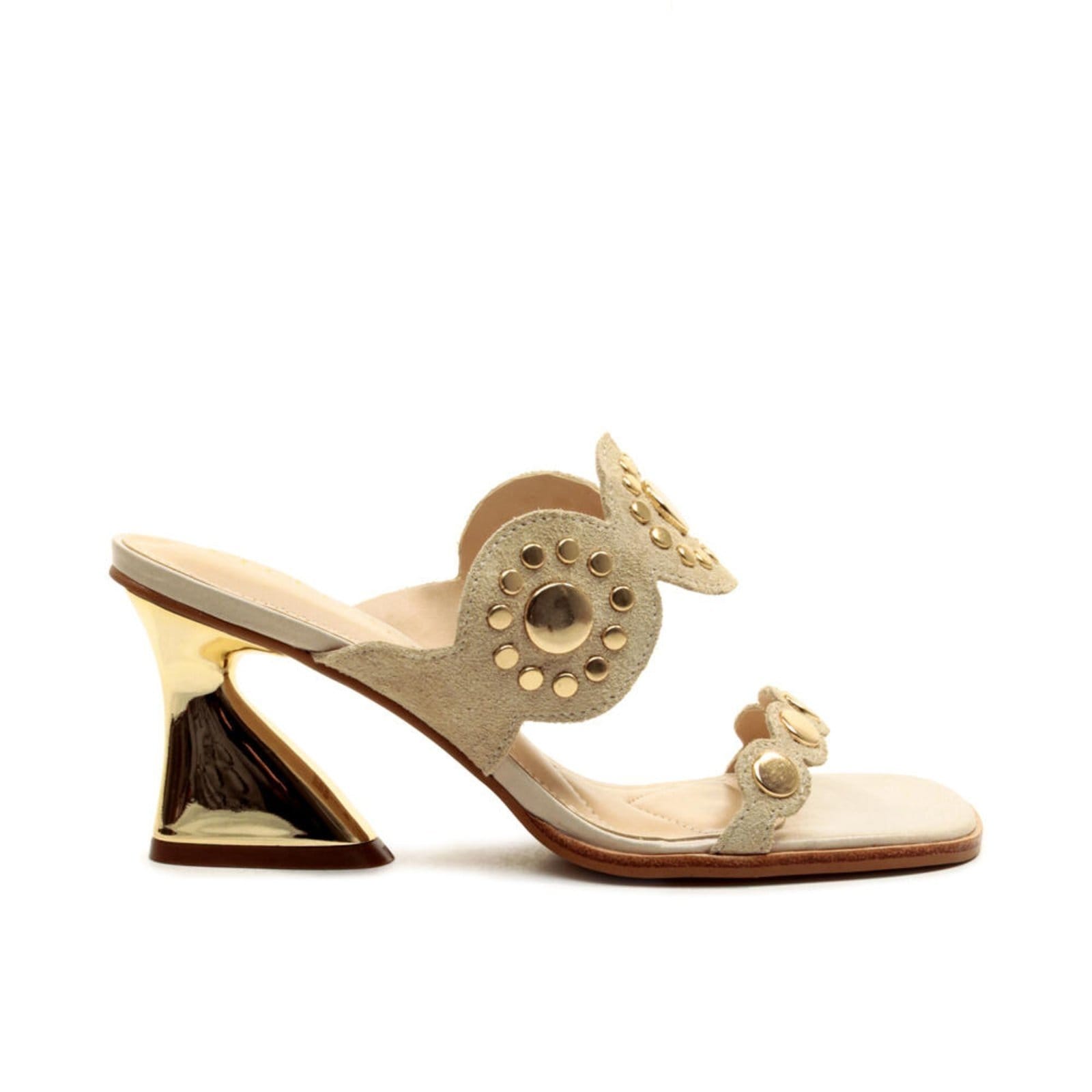 Vista principal Tamanco Couro Creme Salto Médio Cecconello 2747004-3 Cecconello off-white