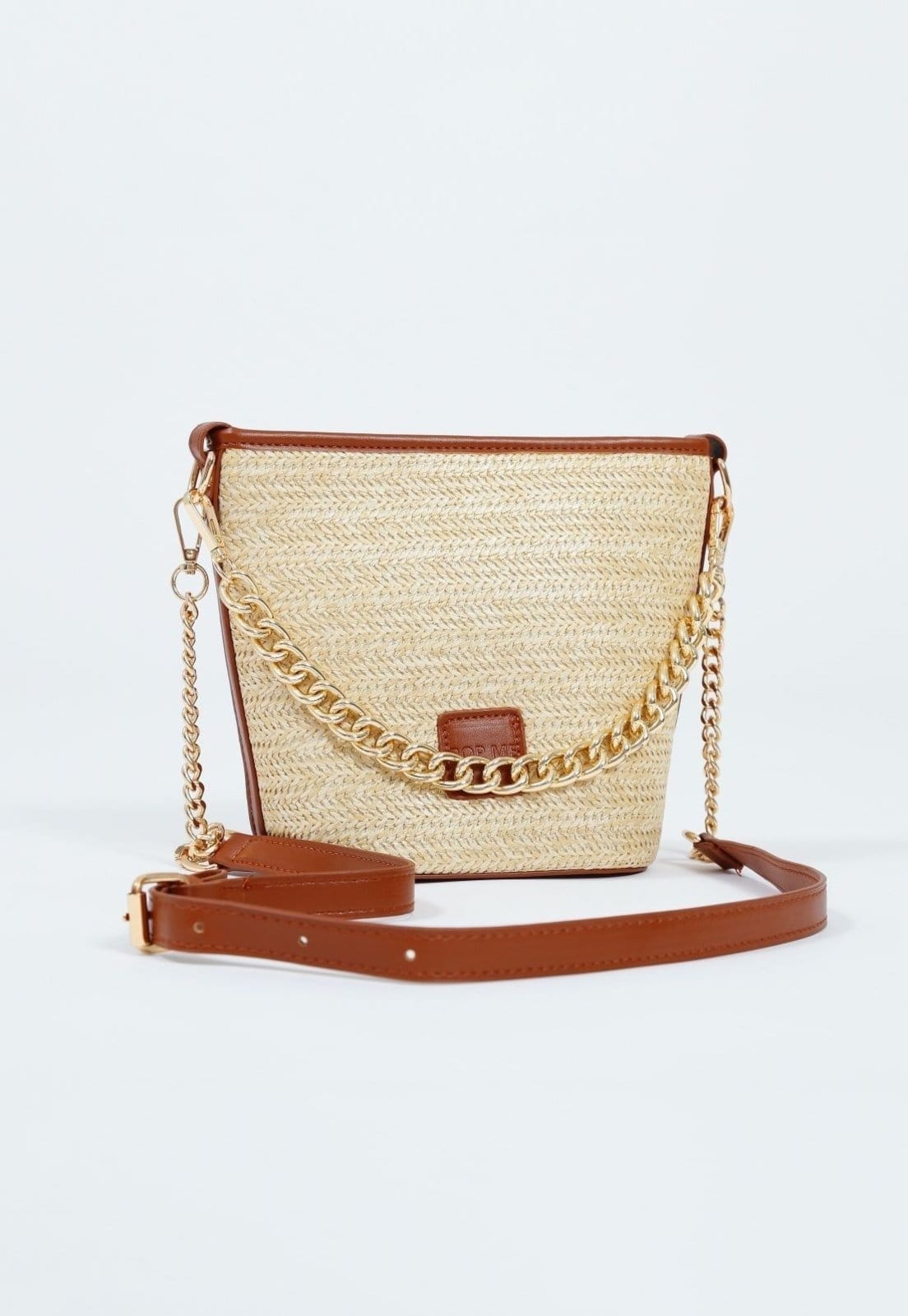 Bolsa Pop Me Em Palha Viés Alça Pu