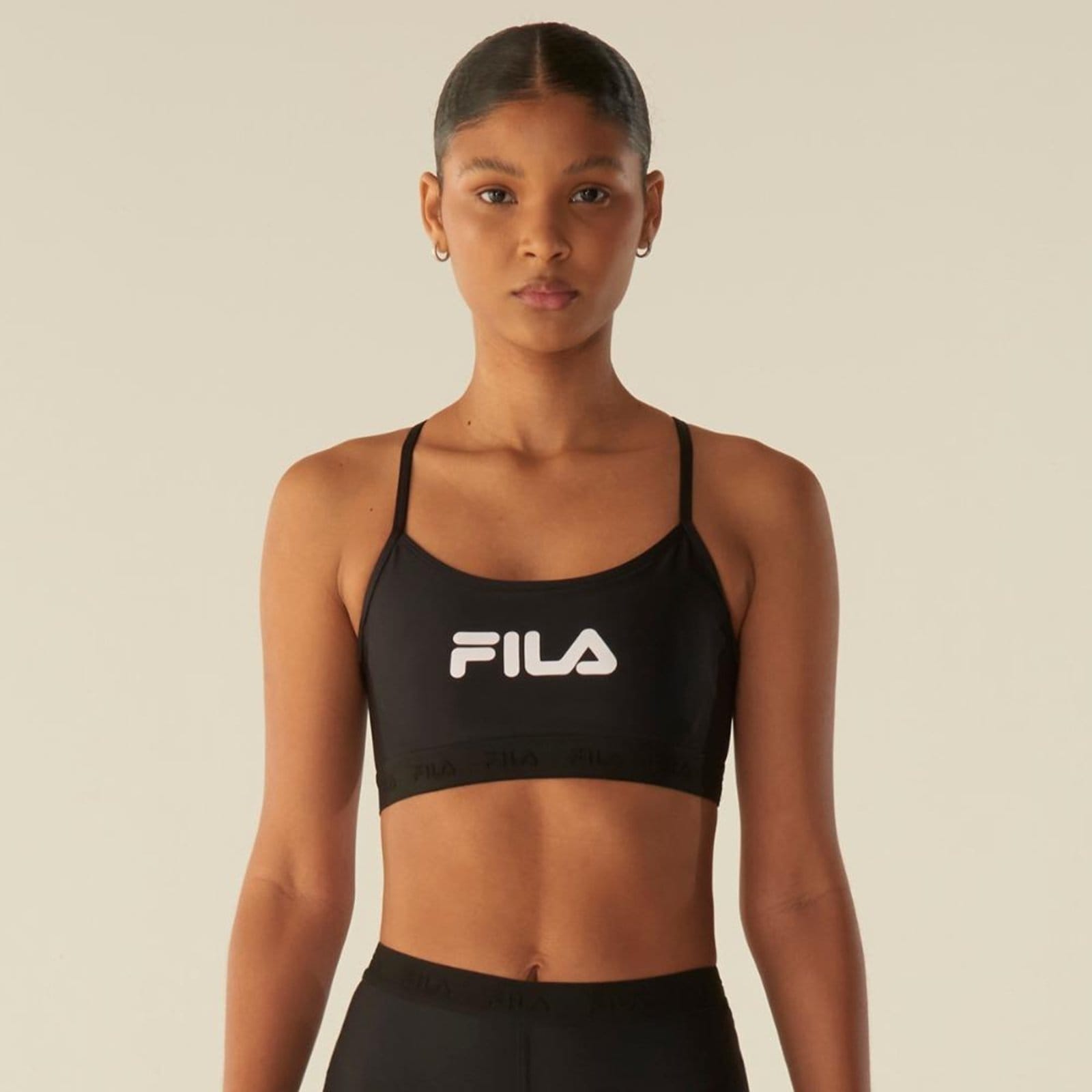 Top Fila Alça Train Elastic V Feminino