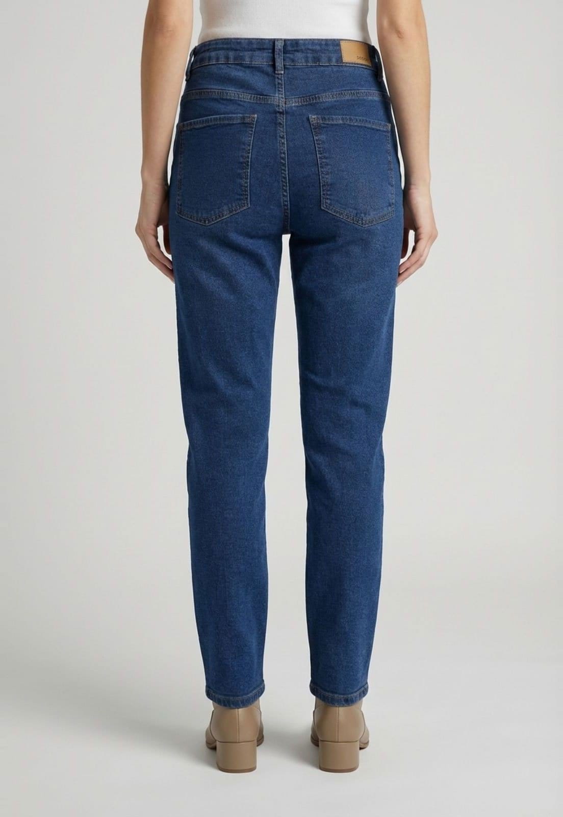 Vista 2 Calça Jeans Feminina Lez a Lez Cintura Média Reta Lez a Lez azul