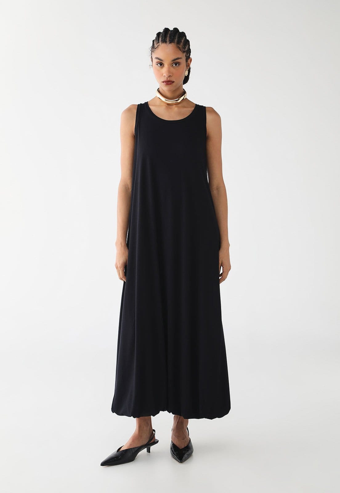 Vestido Midi Feminino CaCay Balonê Nadador