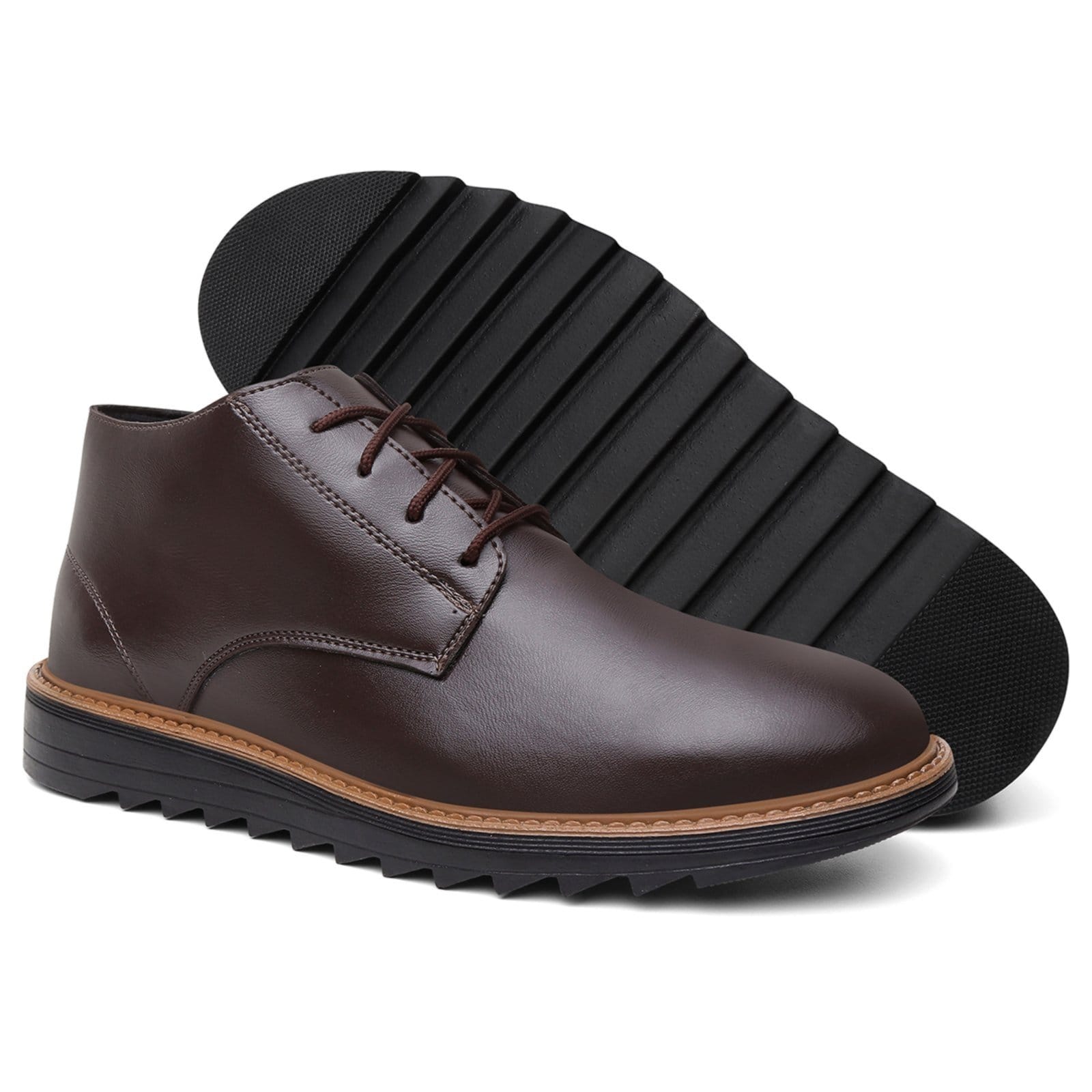 Vista 2 Bota Coturno Masculino Tratorado Moderno Derby Solado Robust MIGLIORINI CALÇADOS marrom