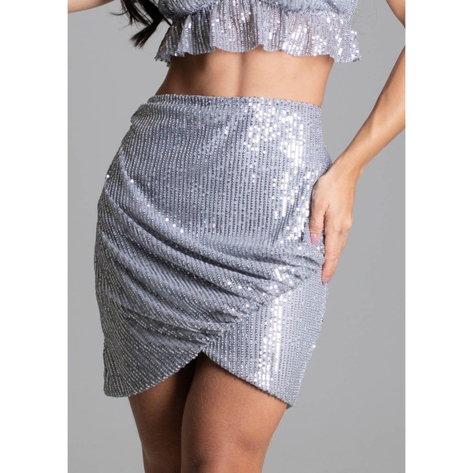 Sawary Fashion Saia Paetê Transpassada