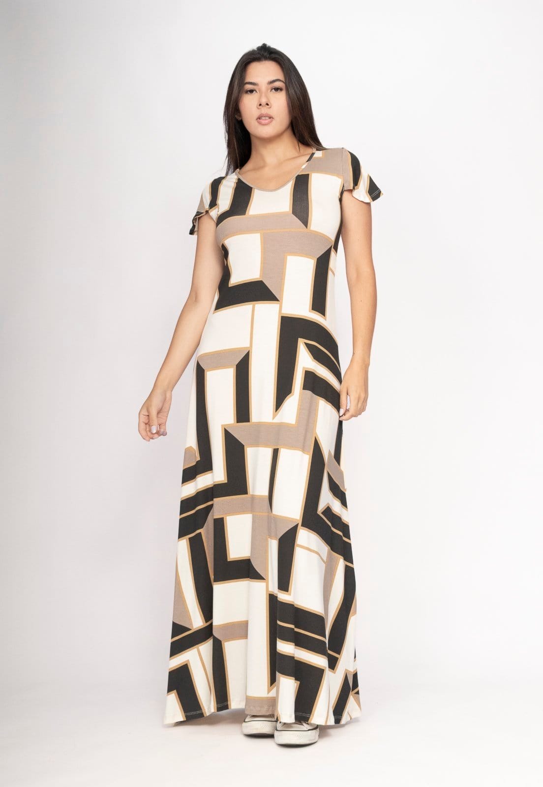 Vestido CabanaFree Amanara Longo Malha Estampa Igaci