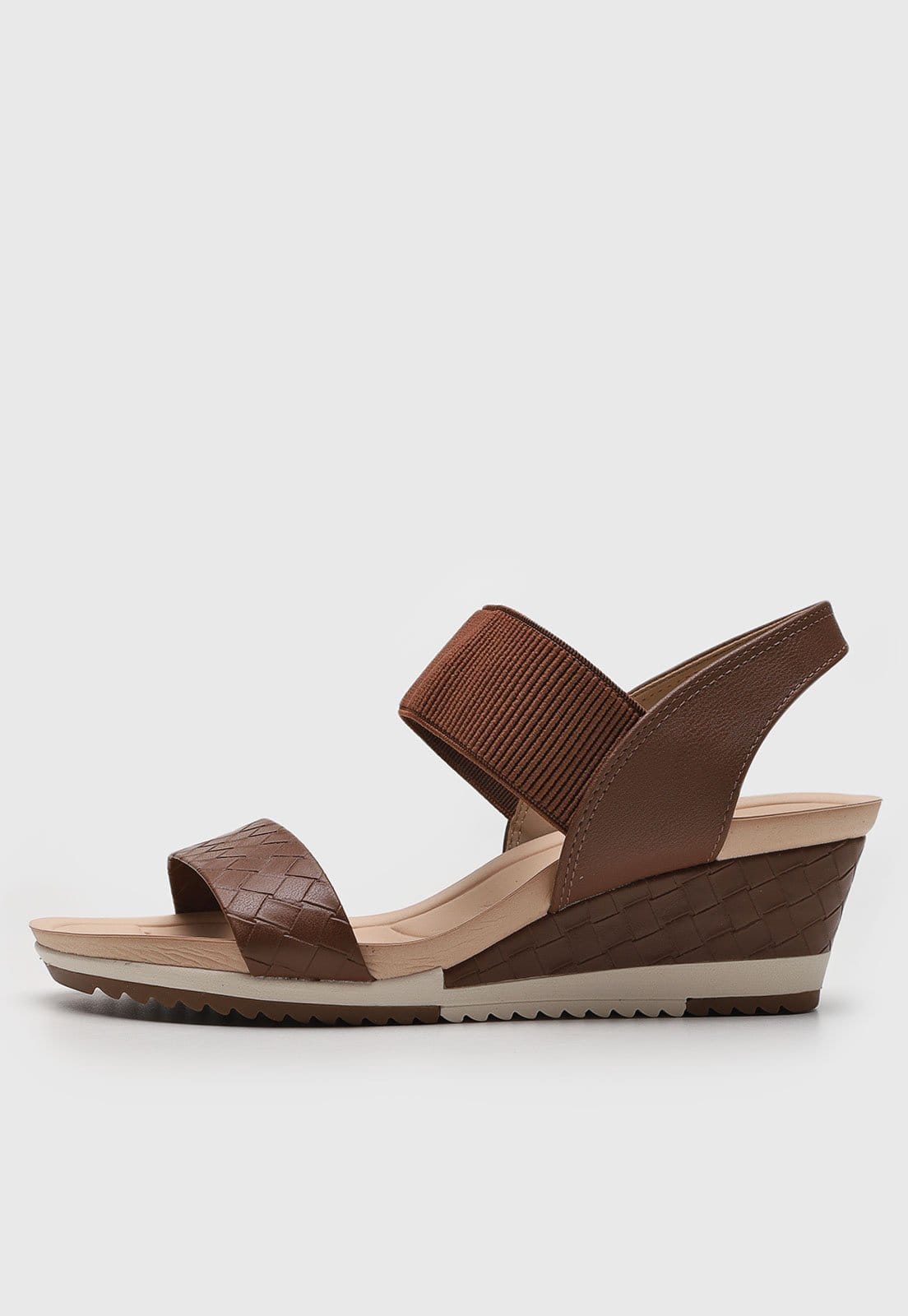 Vista principal Sandália Anabela Modare Tira de Elastéx MODARE marrom