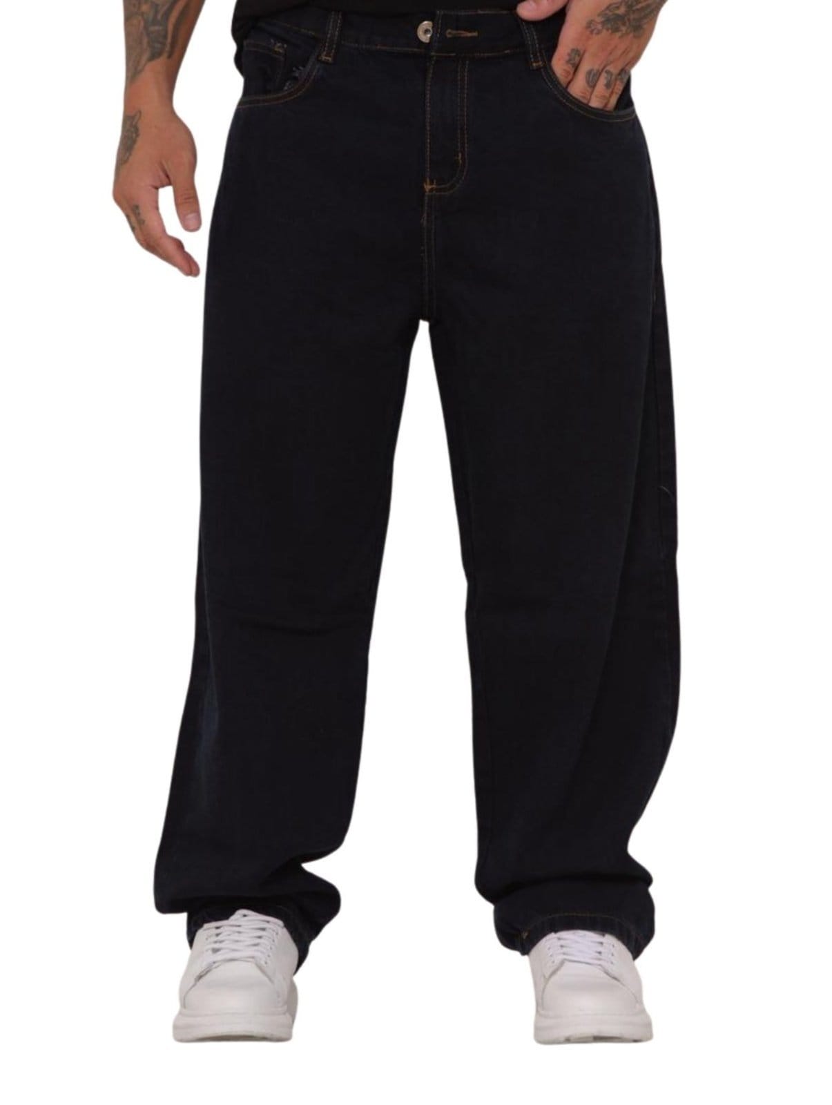 Vista principal Calça Jeans Larga Masculina Balão Alleppo Jeans azul/azul marinho