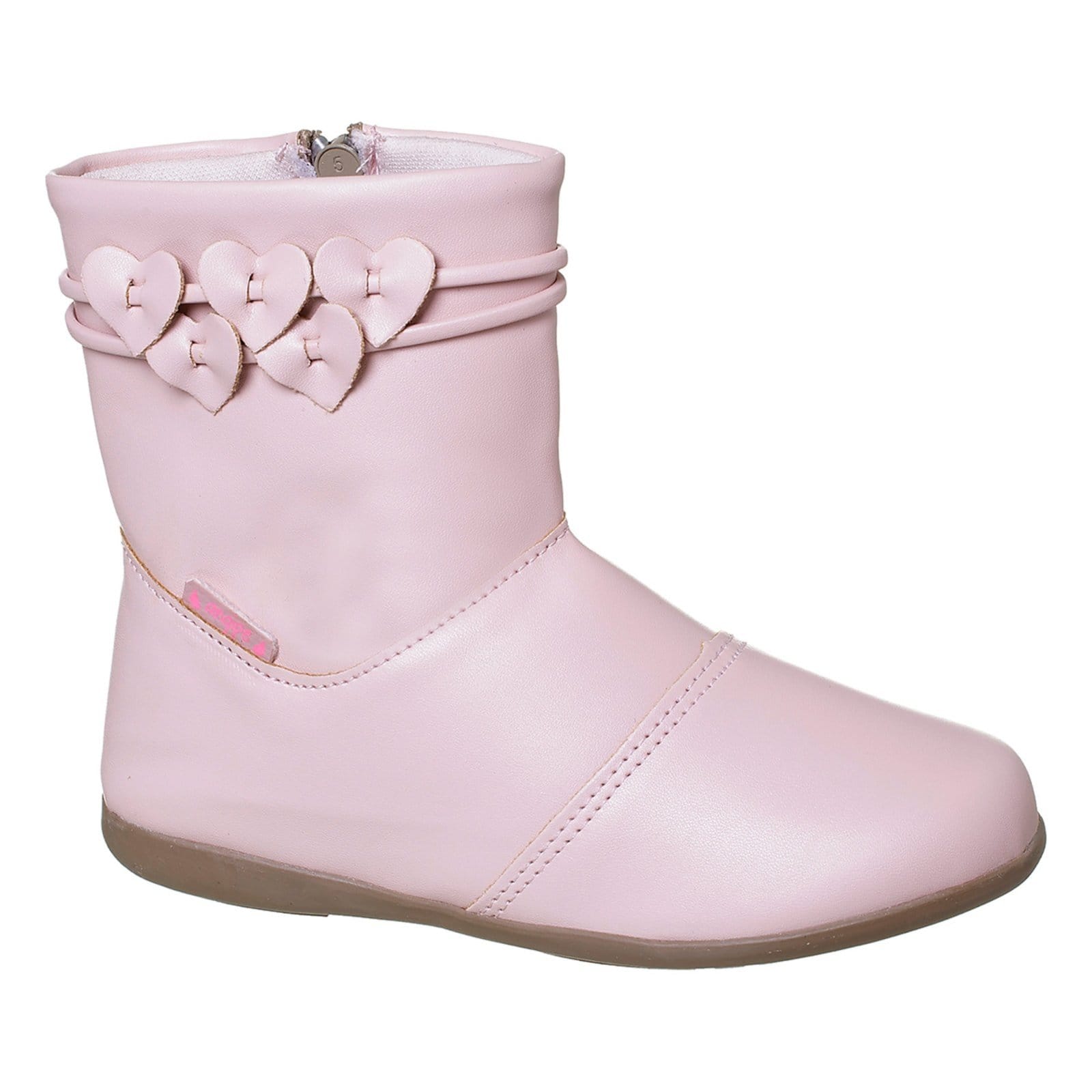 Vista 2 Infantil - Bota Coturno Menina Com Corações Angipé Angipé rosa