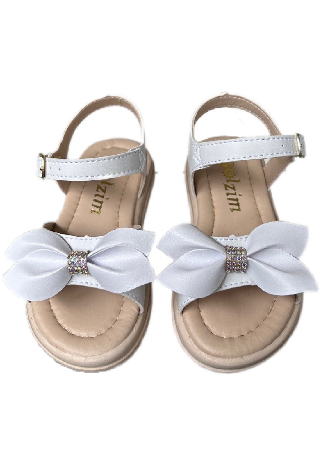 Vista 2 Infantil - Sandalia menina Gaspea com laço para meninas Solzim Branca SOLZIM CALÇADOS branco