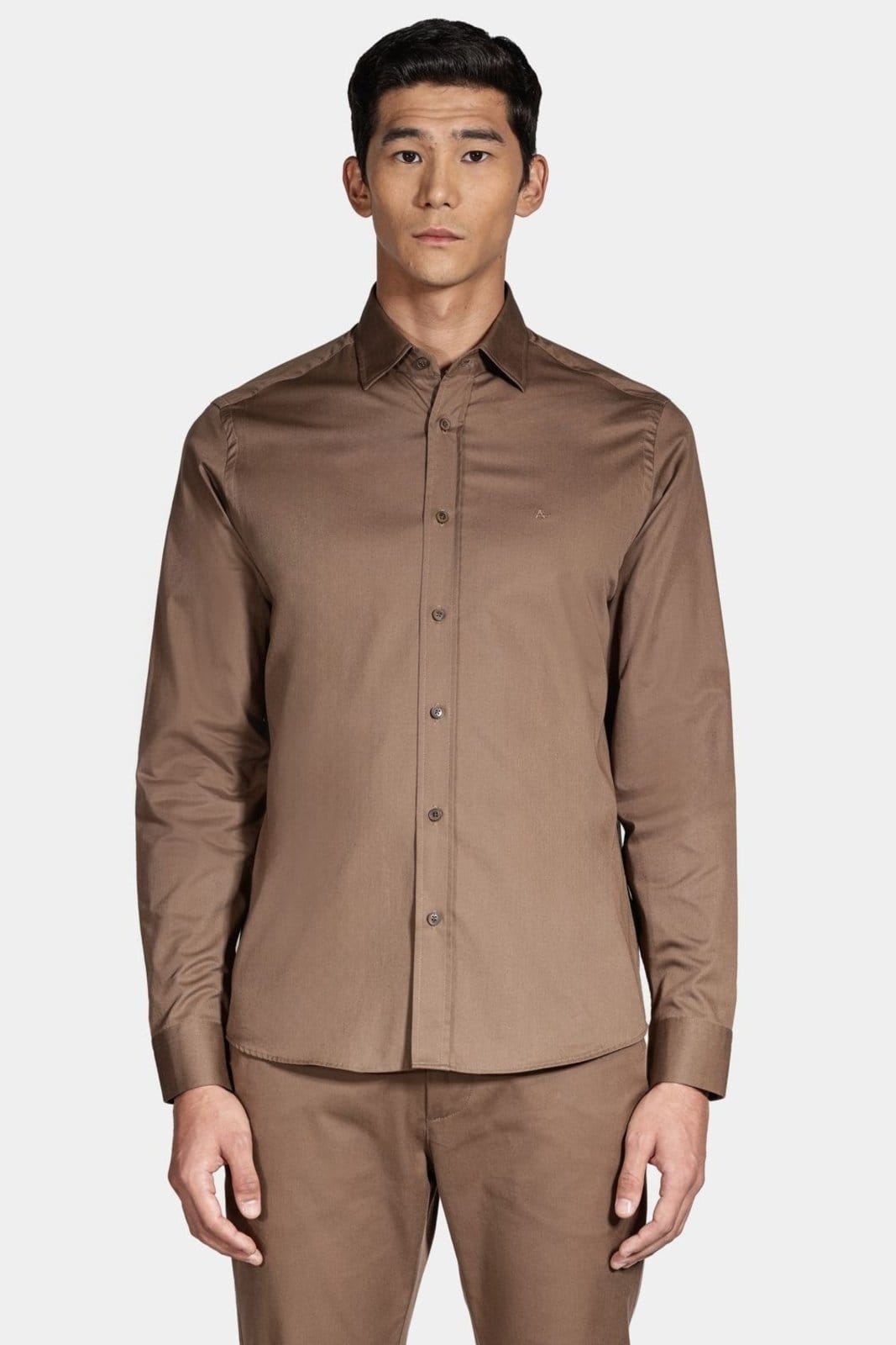 Vista principal Camisa Aramis Manga Longa Regular Sarja de Empire Amendoa Aramis incolor