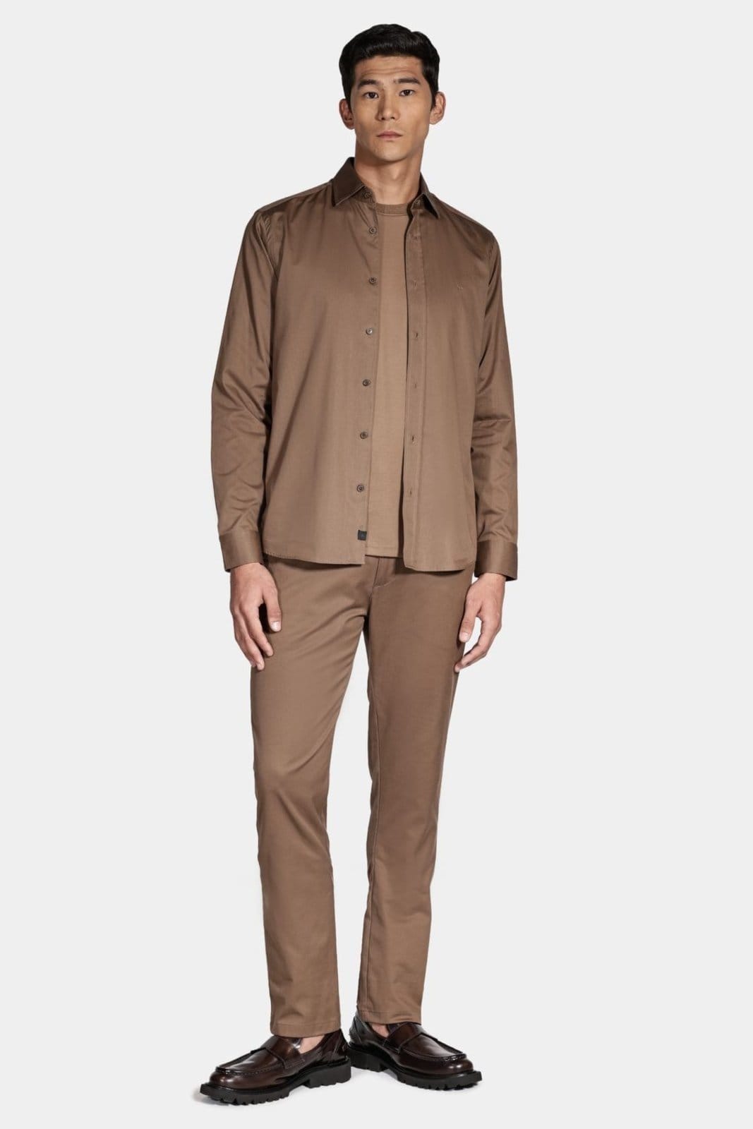 Vista 2 Camisa Aramis Manga Longa Regular Sarja de Empire Amendoa Aramis incolor