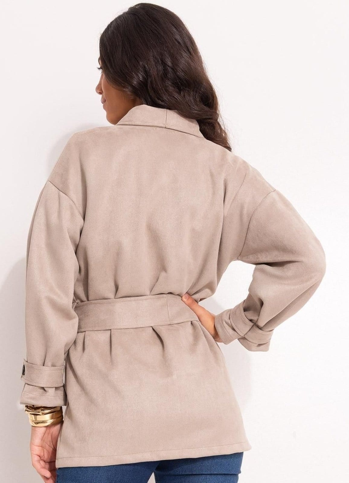 Vista 2 Casaco Malha Suede Quintess cinza