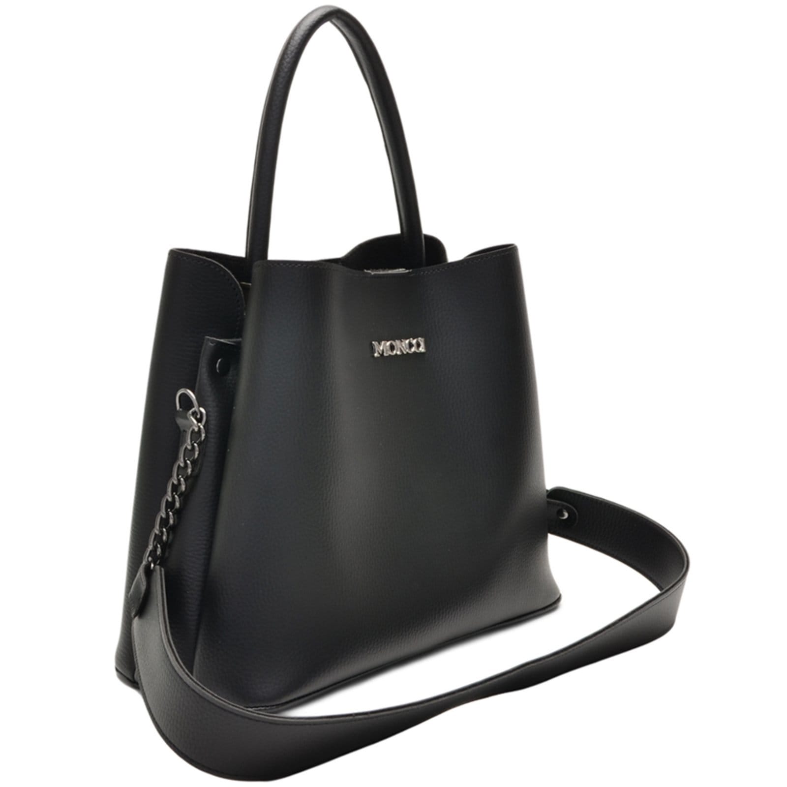 Vista 2 Bolsa Feminina Moncci Saco Tiracolo Madri Preta MONCCI preto
