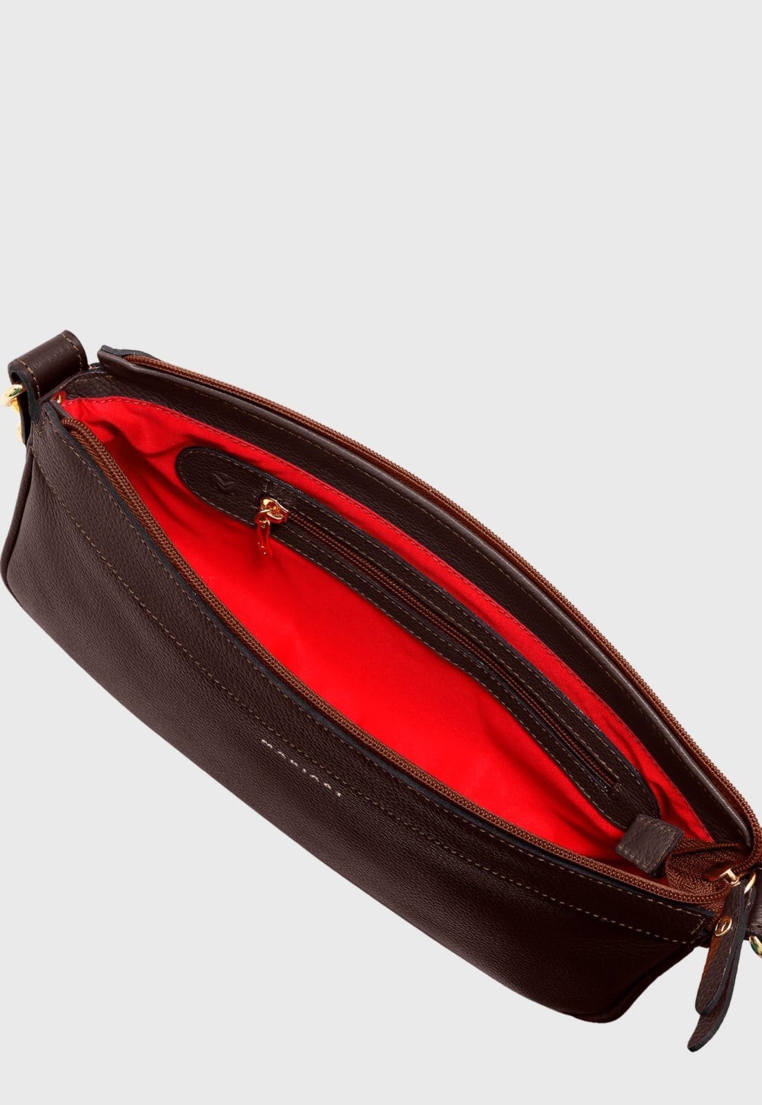 Vista 2 Bolsa Shoulder Couro Mariart Parintins Chocolate Mariart marrom