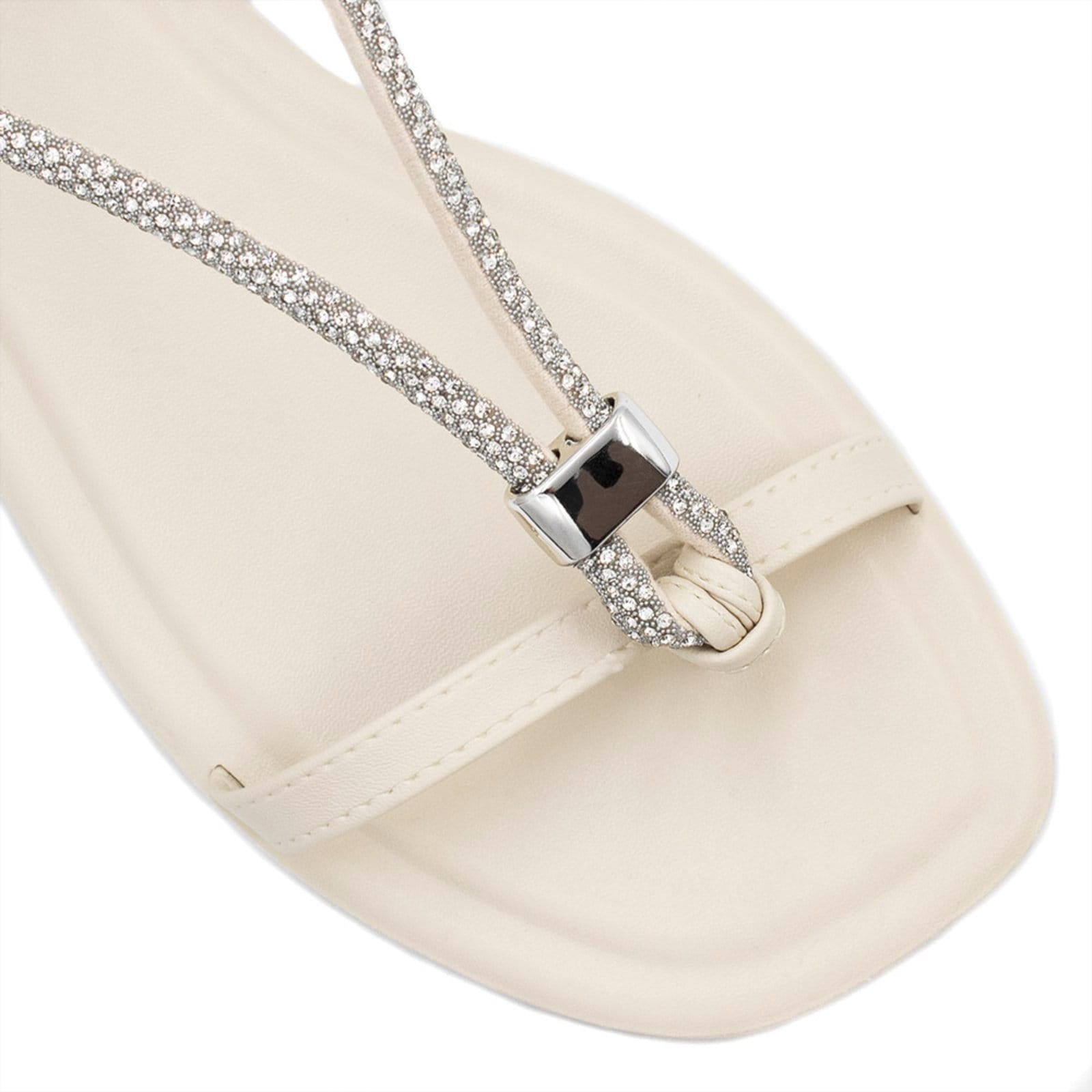 Vista 2 Rasteira Zatta Brilho Strass Ajuste Poliana Off White ZATTA branco white