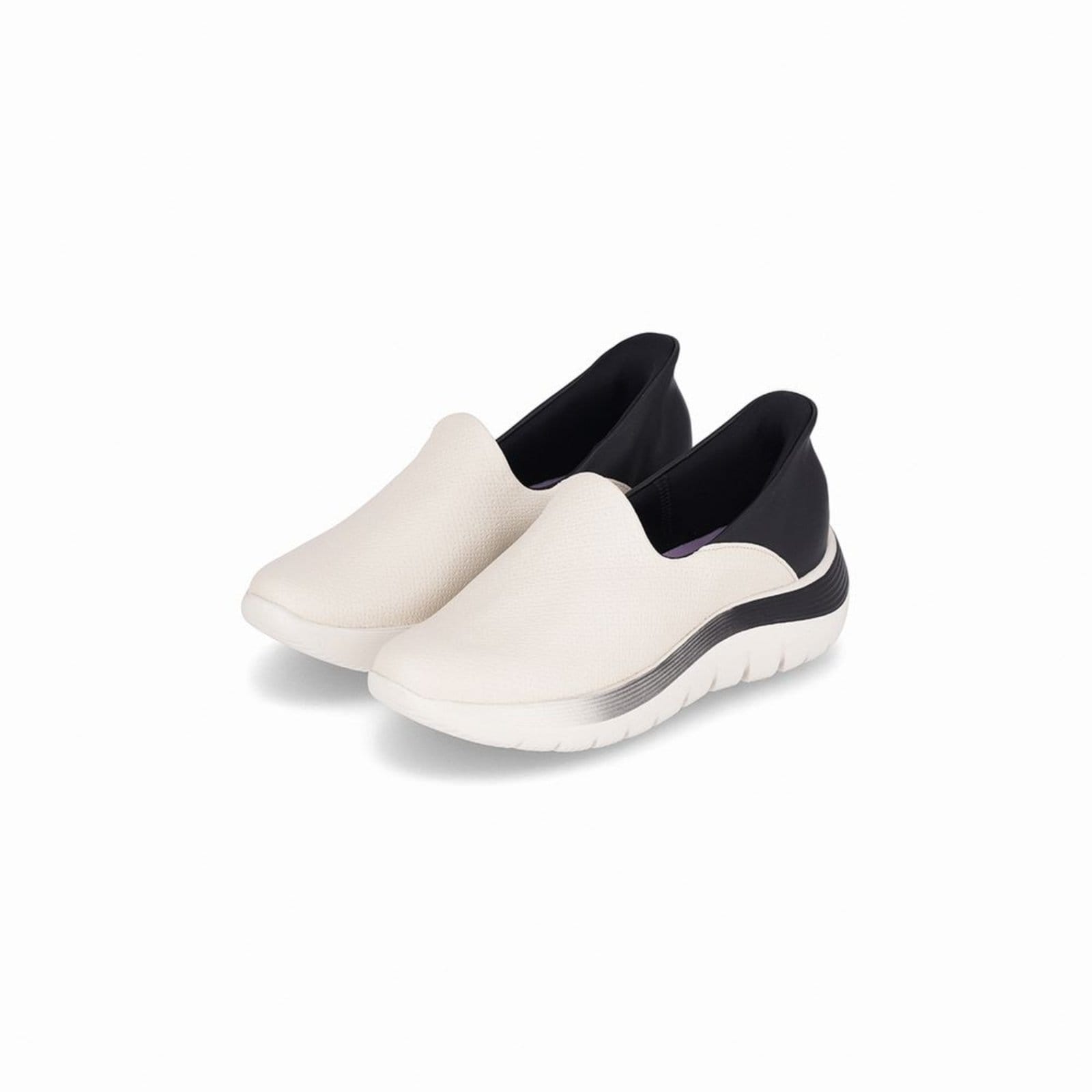 Vista 2 Tênis SlipFit Salto Médio Off White com Preto Piccadilly branco white